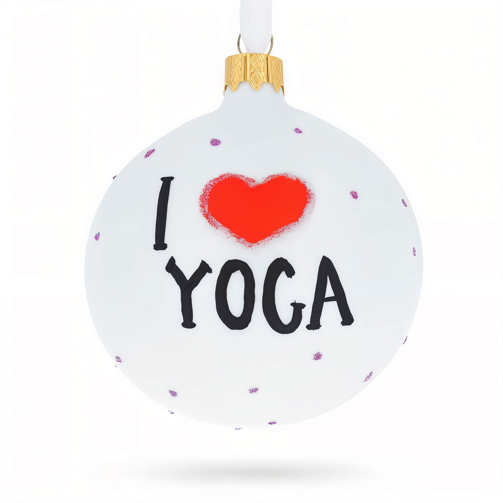 Yoga Glass Ball Ornament 3.25 Inches