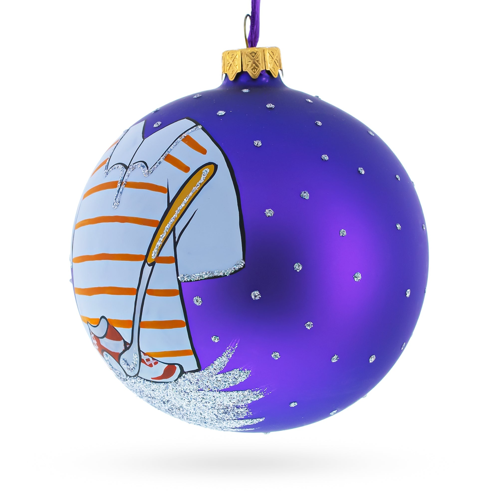 Golf Glass Ball Christmas Ornament 4 Inches