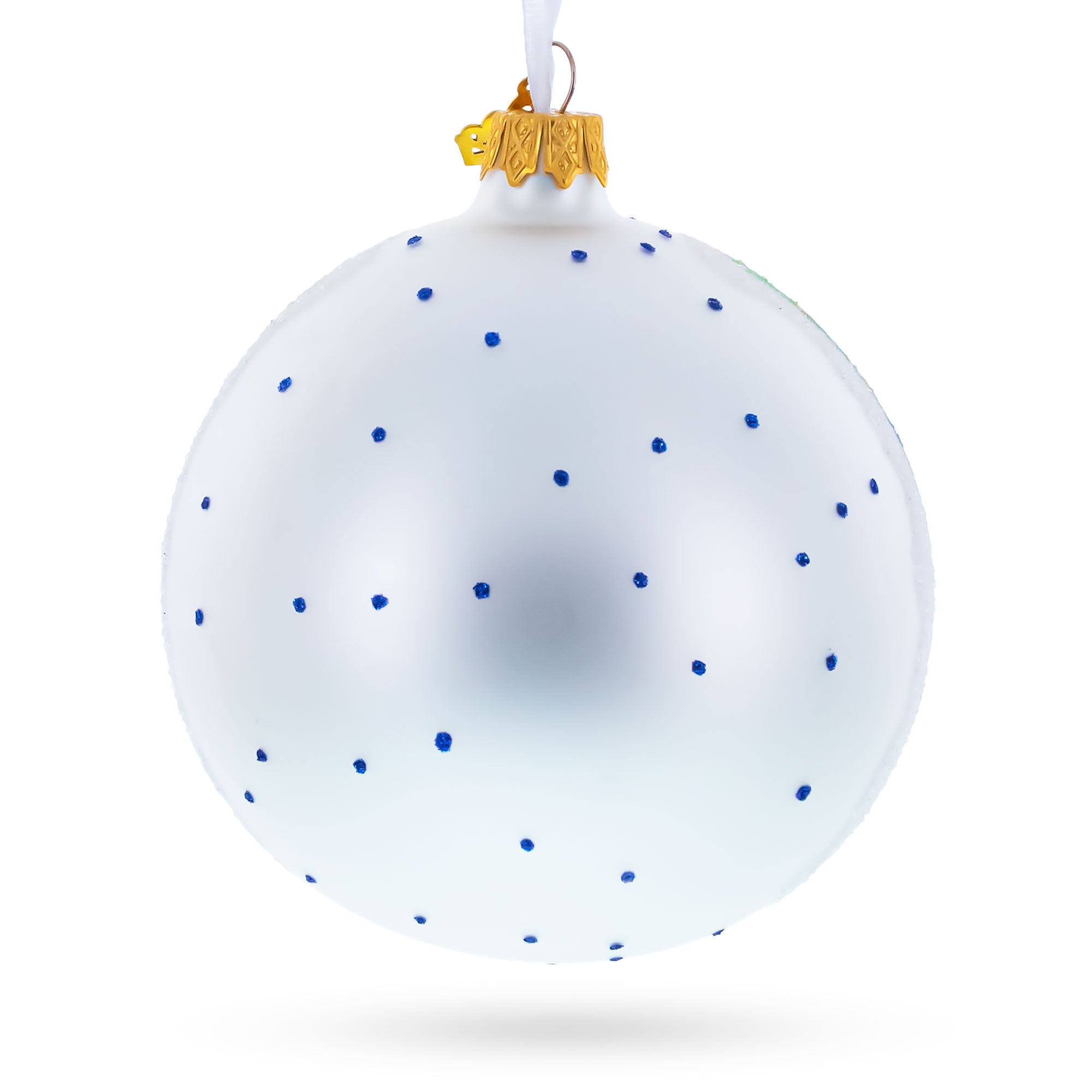 1889 'Irises' by Vincent Van Gogh Glass Ball Christmas Ornament 4 Inches