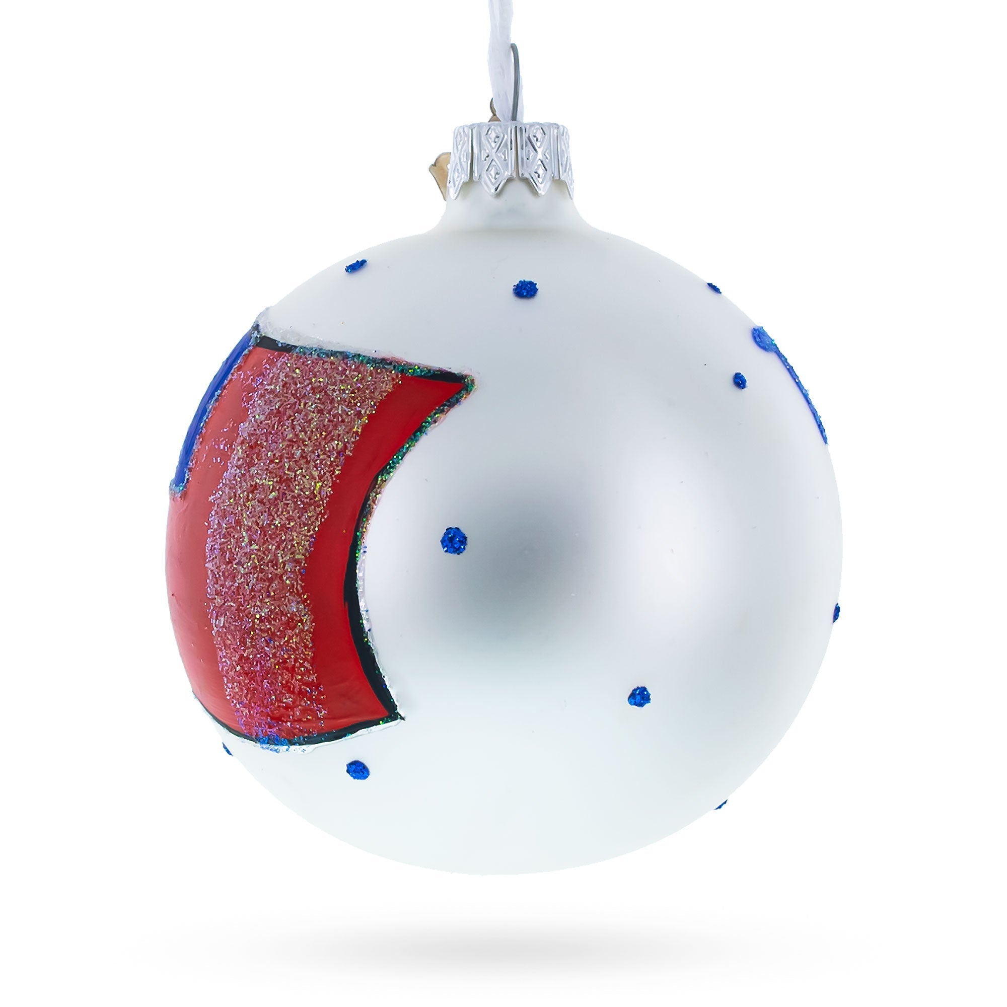 Flag of Taiwan Glass Ball Christmas Ornament 3.25 Inches