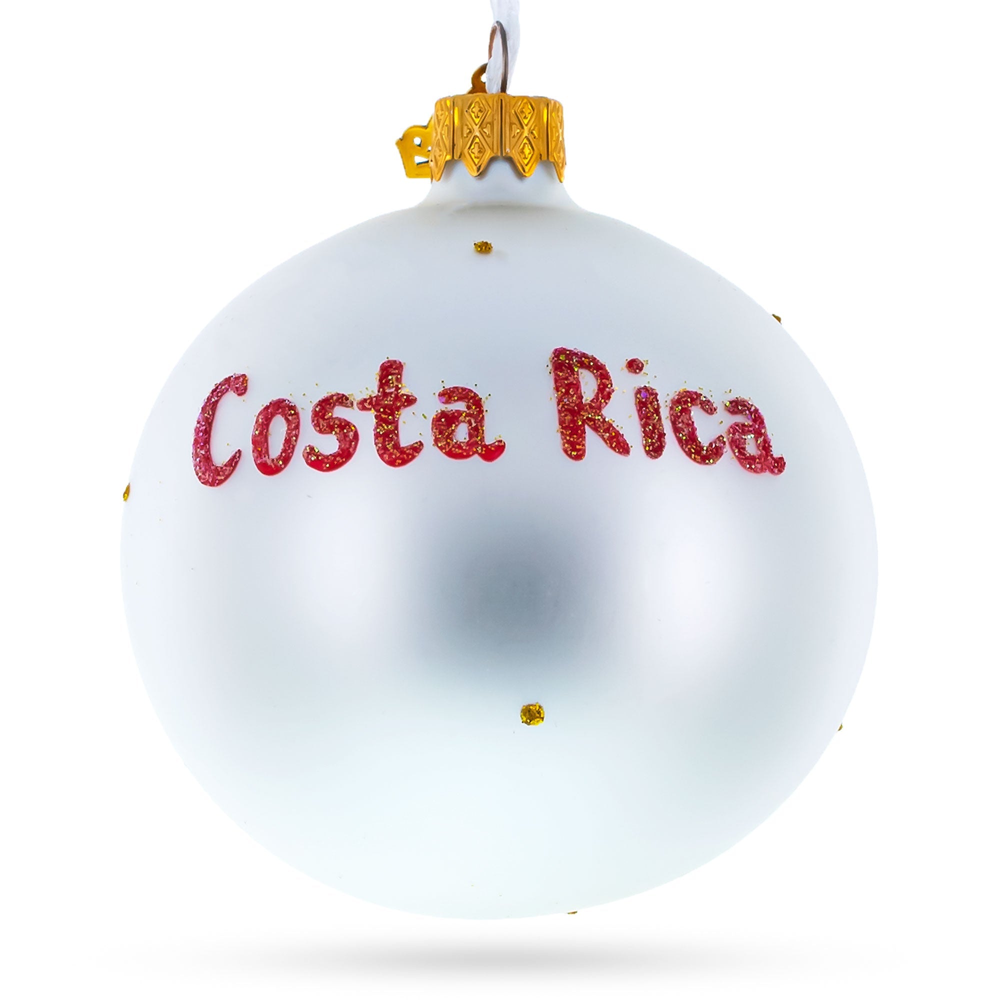 Flag of Costa Rica Glass Ball Christmas Ornament 3.25 Inches BestPysanky