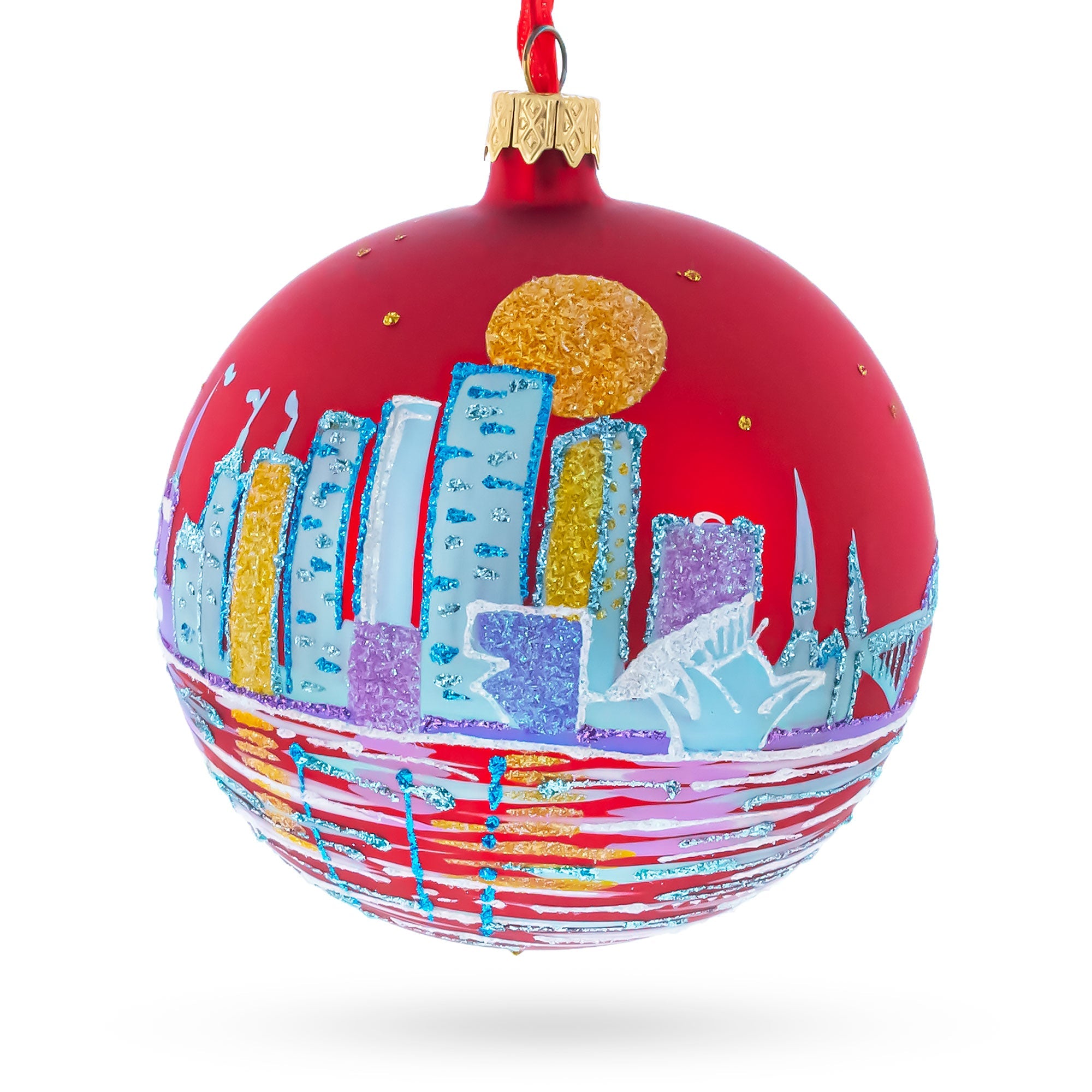 Milwaukee, Wisconsin, USA Glass Ball Christmas Ornament 4 Inches