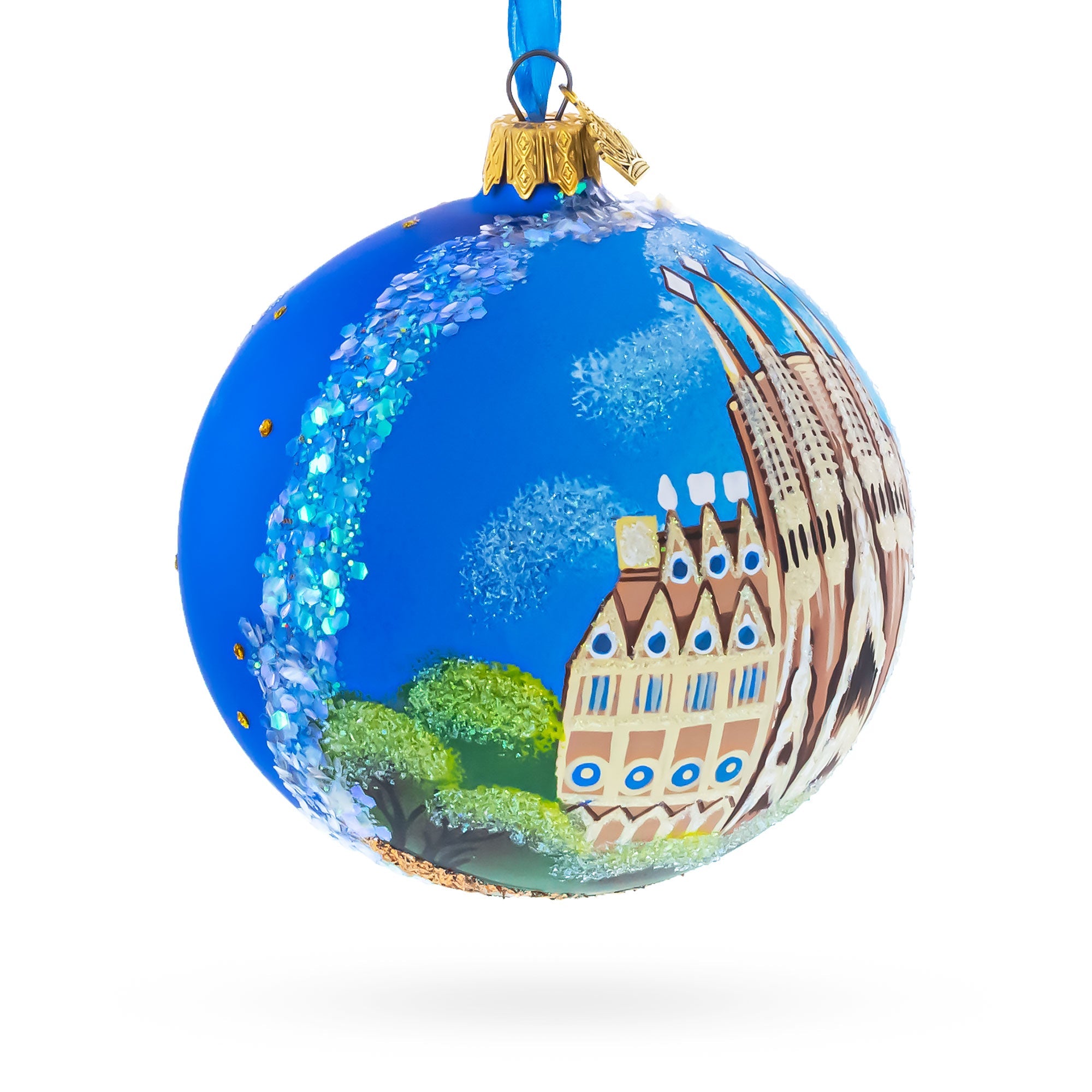 La Sagrada Familia, Barcelona, Spain Glass Ball Christmas Ornament 4 Inches