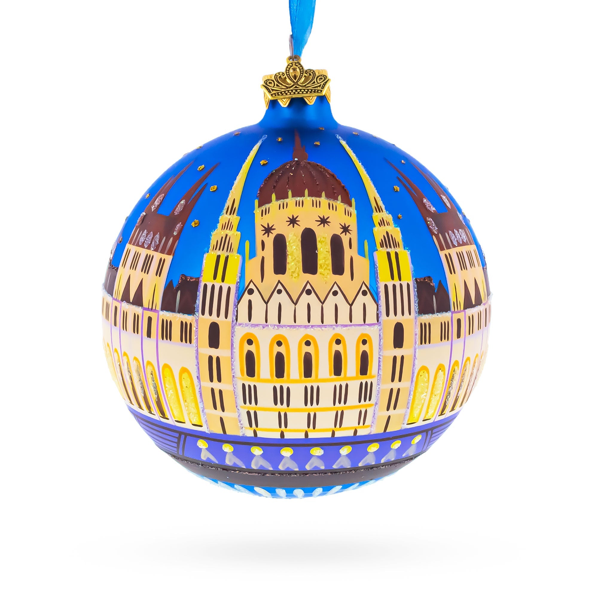 Budapest Parliament, Hungary Glass Ball Christmas Ornament 4 Inches