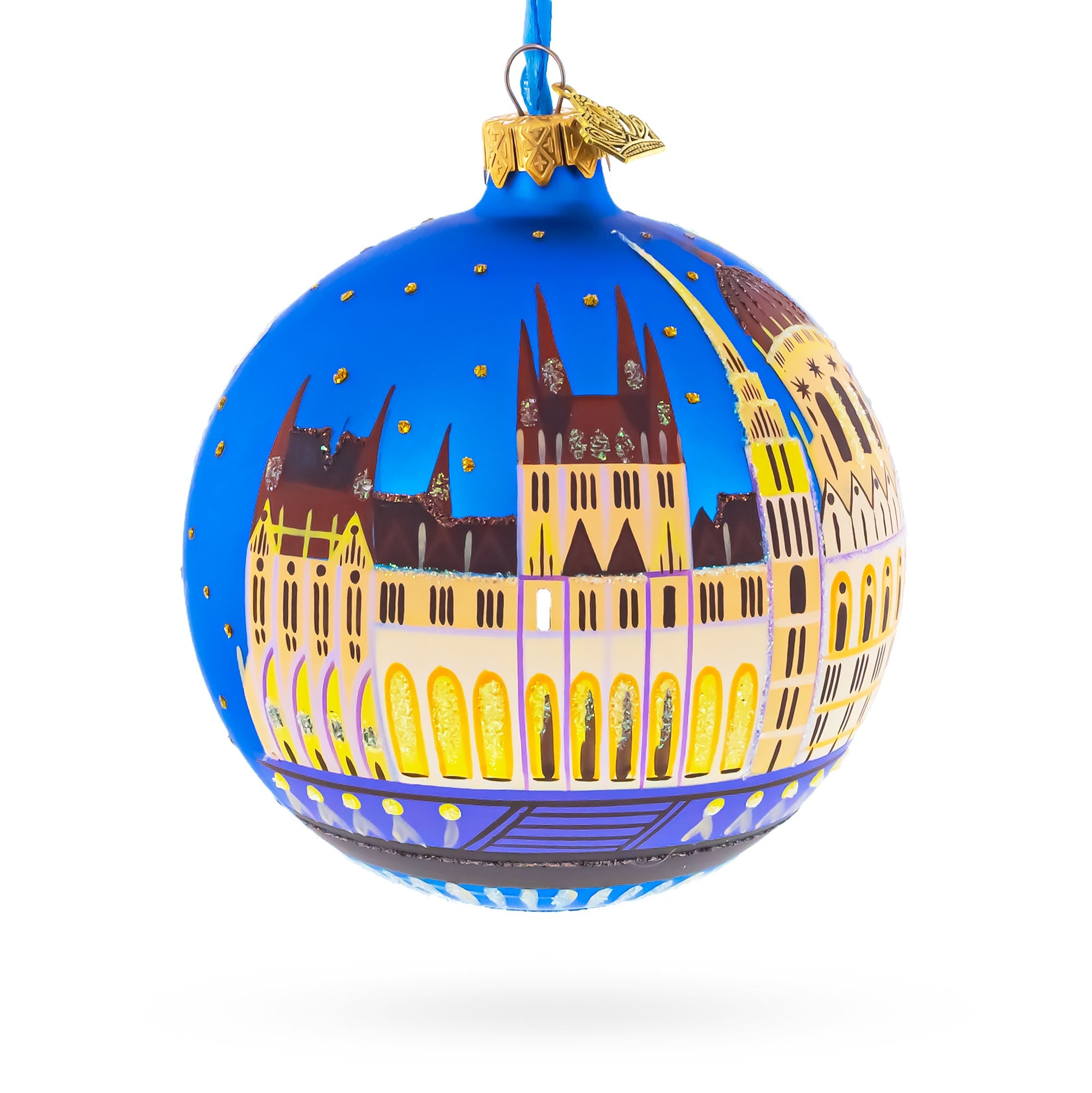 Budapest Parliament, Hungary Glass Ball Christmas Ornament 4 Inches