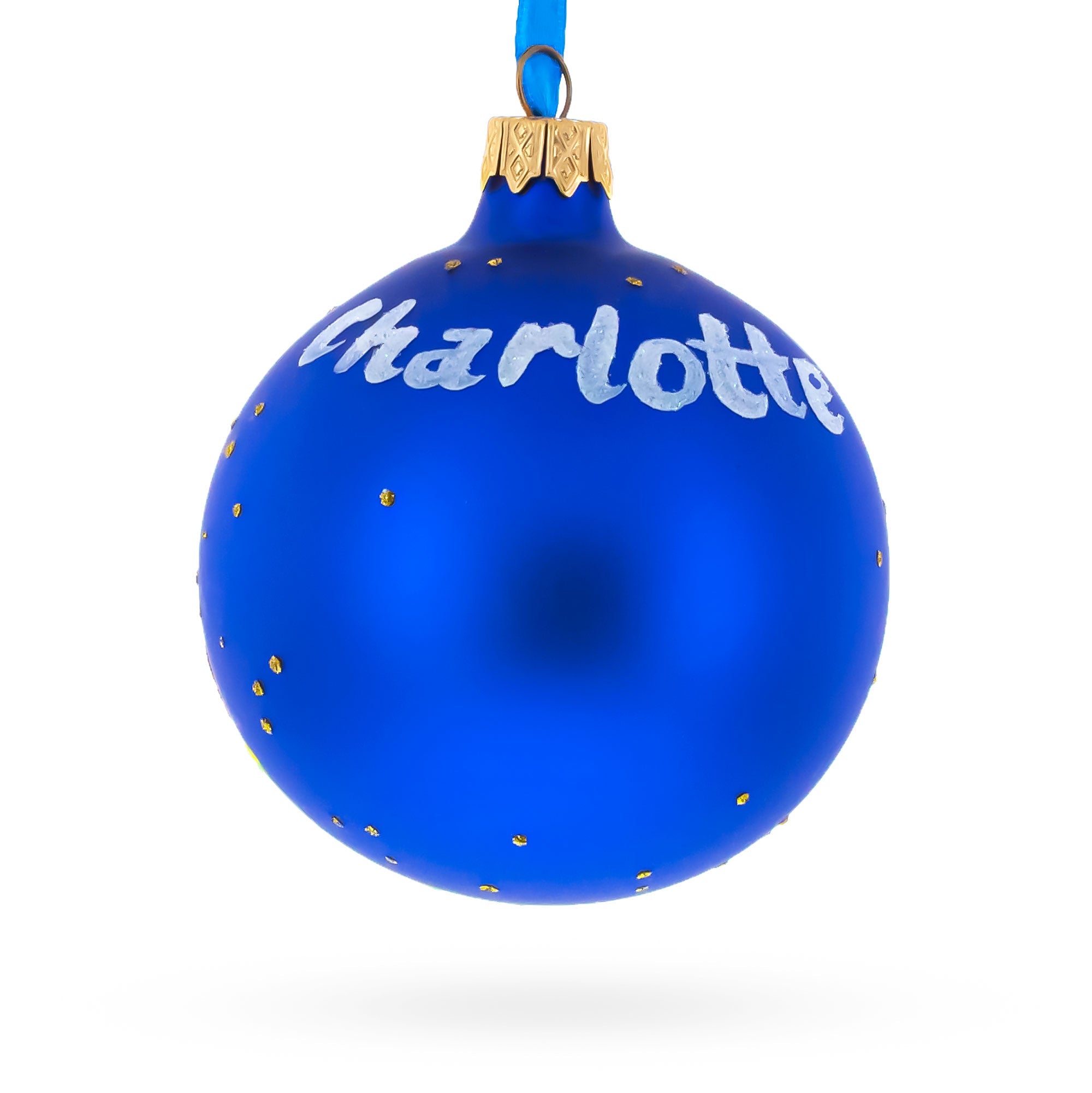 Charlotte, North Carolina, USA Glass Christmas Ornament 3.25 Inches BestPysanky