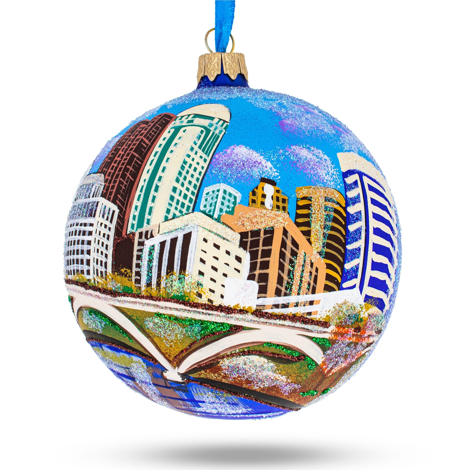 Columbus, Ohio, USA Glass Ball Christmas Ornament 4 Inches