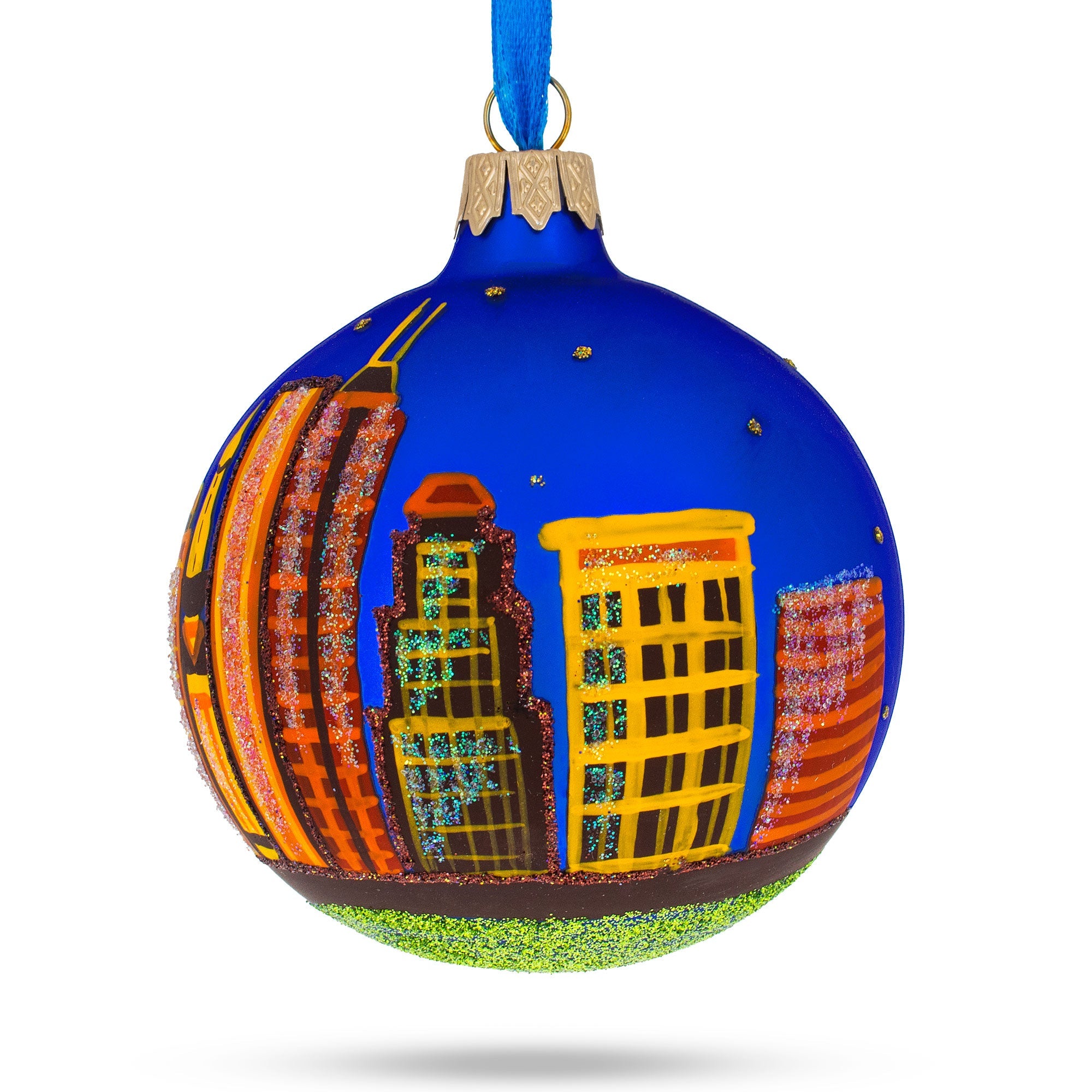 Indianapolis, Indiana, USA Glass Christmas Ornament 3.25 Inches