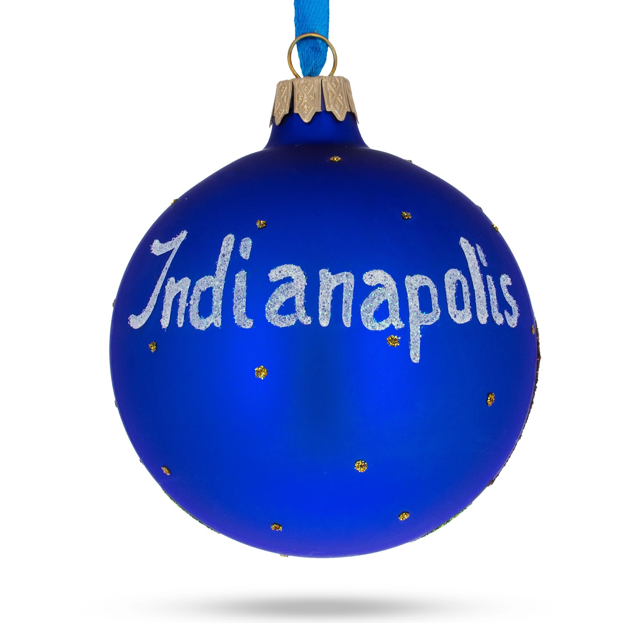 Indianapolis, Indiana, USA Glass Christmas Ornament 3.25 Inches