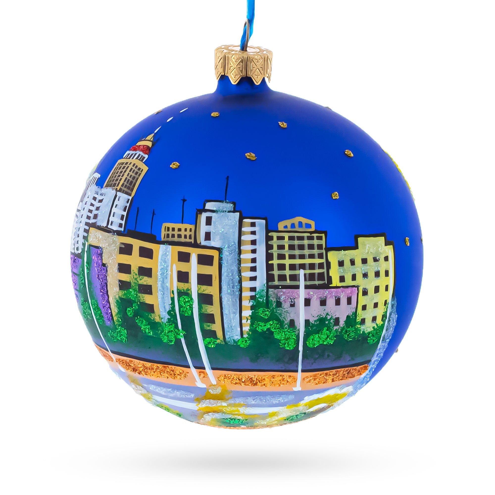 Fresno, California, USA Glass Ball Christmas Ornament 4 Inches BestPysanky
