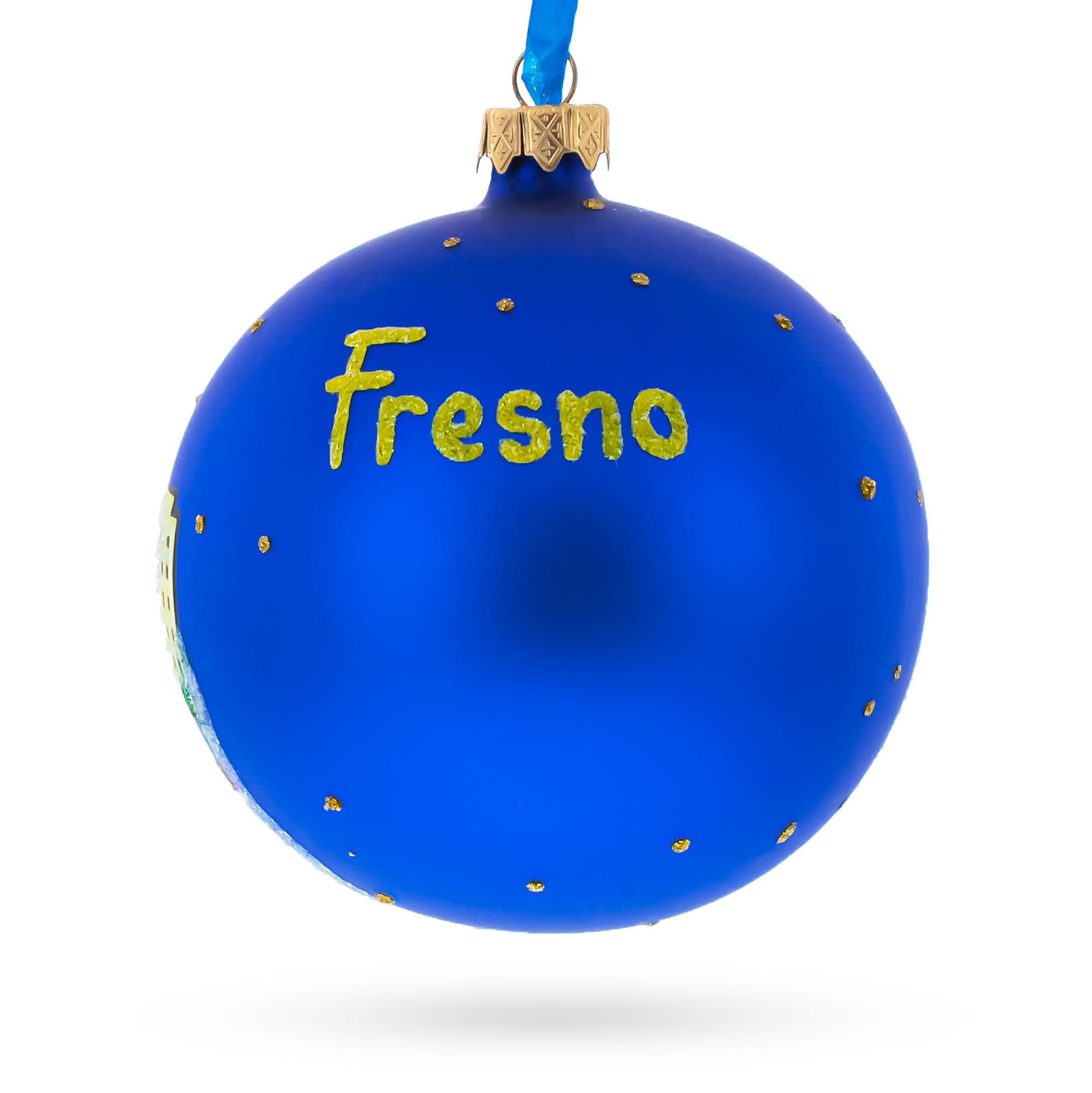 Fresno, California, USA Glass Ball Christmas Ornament 4 Inches BestPysanky