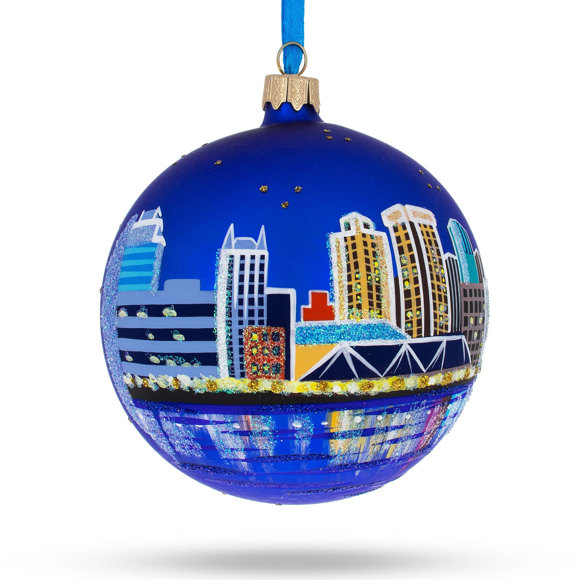 Virginia Beach, Virginia, USA Glass Ball Christmas Ornament 4 Inches