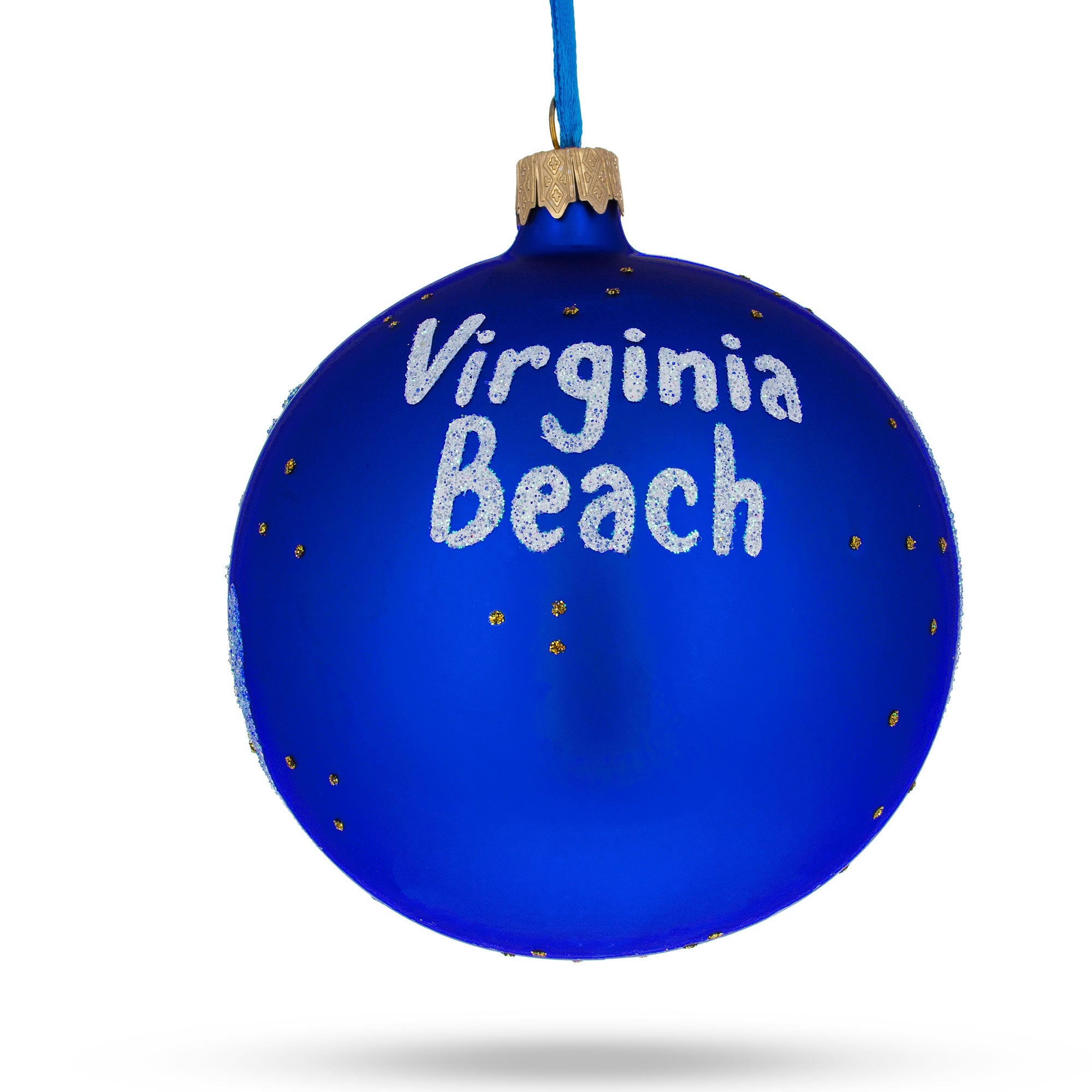 Virginia Beach, Virginia, USA Glass Ball Christmas Ornament 4 Inches