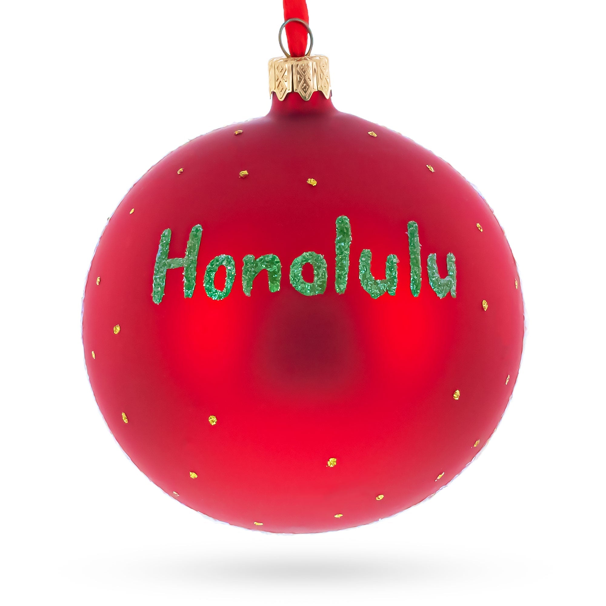 Honolulu, Hawaii Glass Ball Christmas Ornament 4 Inches