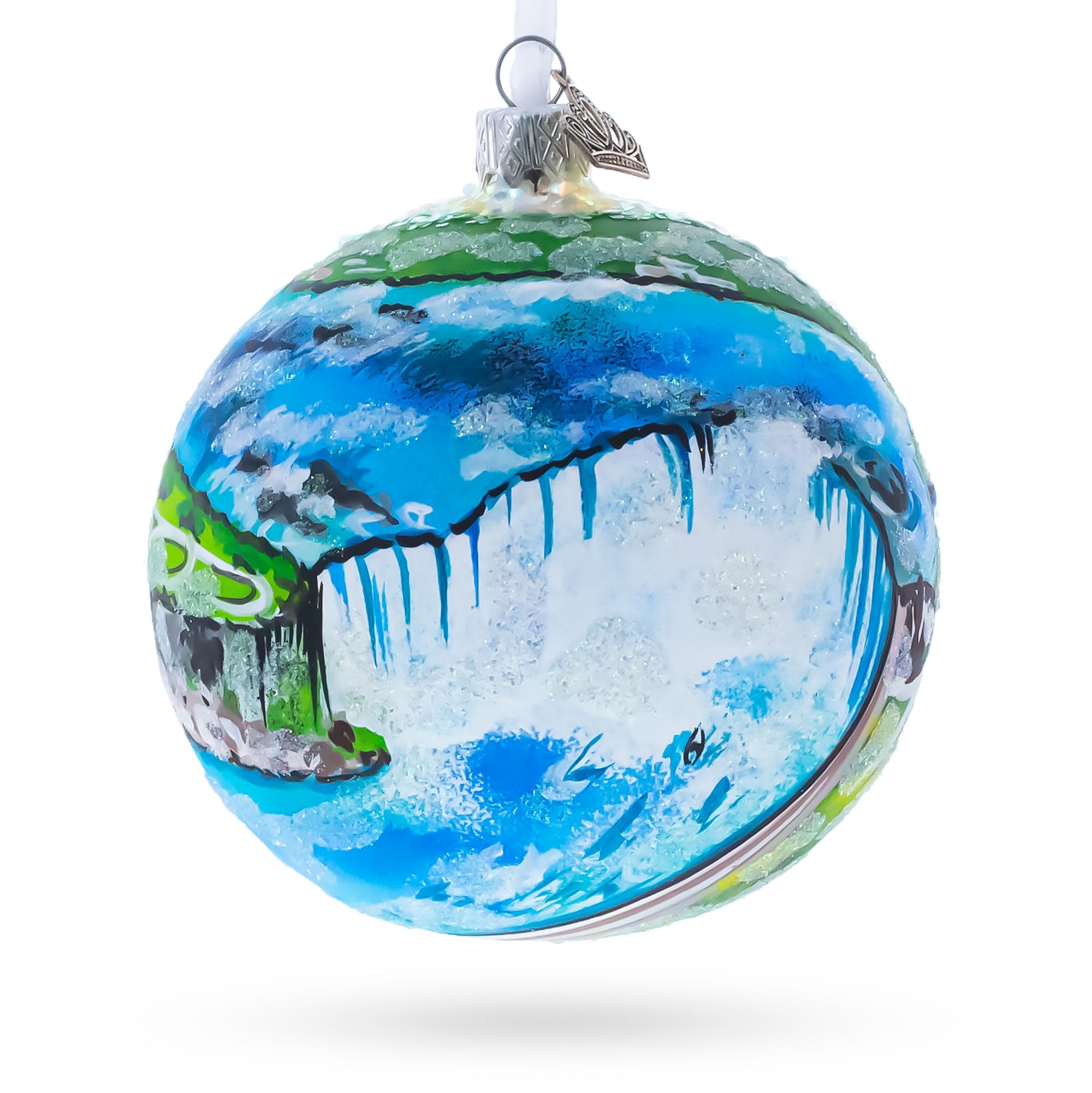 Niagara Falls, USA / Canada Glass Ball Christmas Ornament 4 Inches BestPysanky