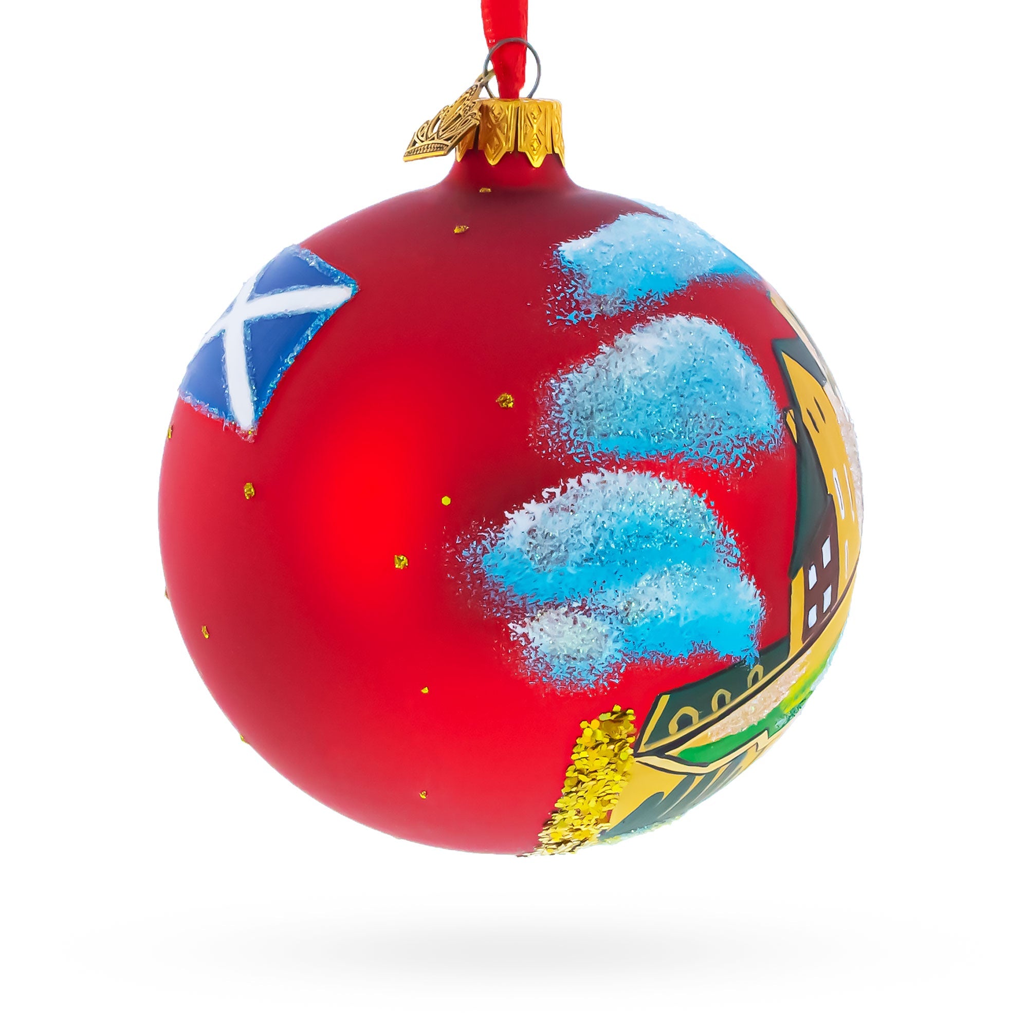 Edinburgh Castle, Scotland, UK Glass Ball Christmas Ornament 4 Inches