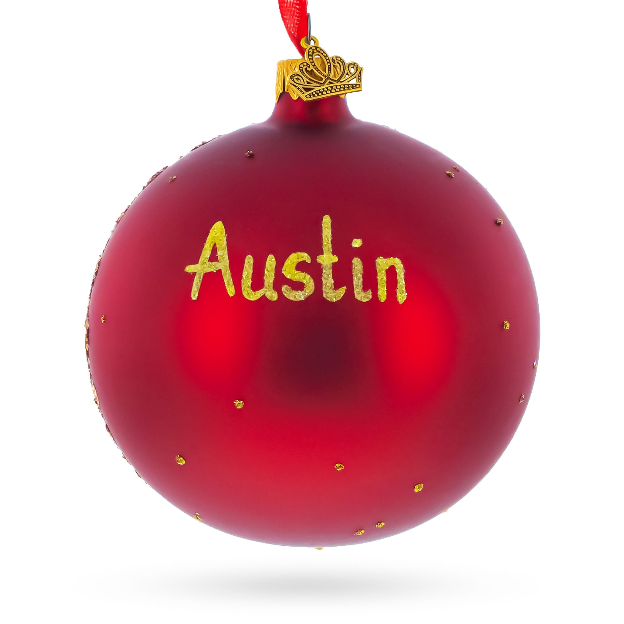 Austin, Texas Glass Ball Christmas Ornament 4 Inches
