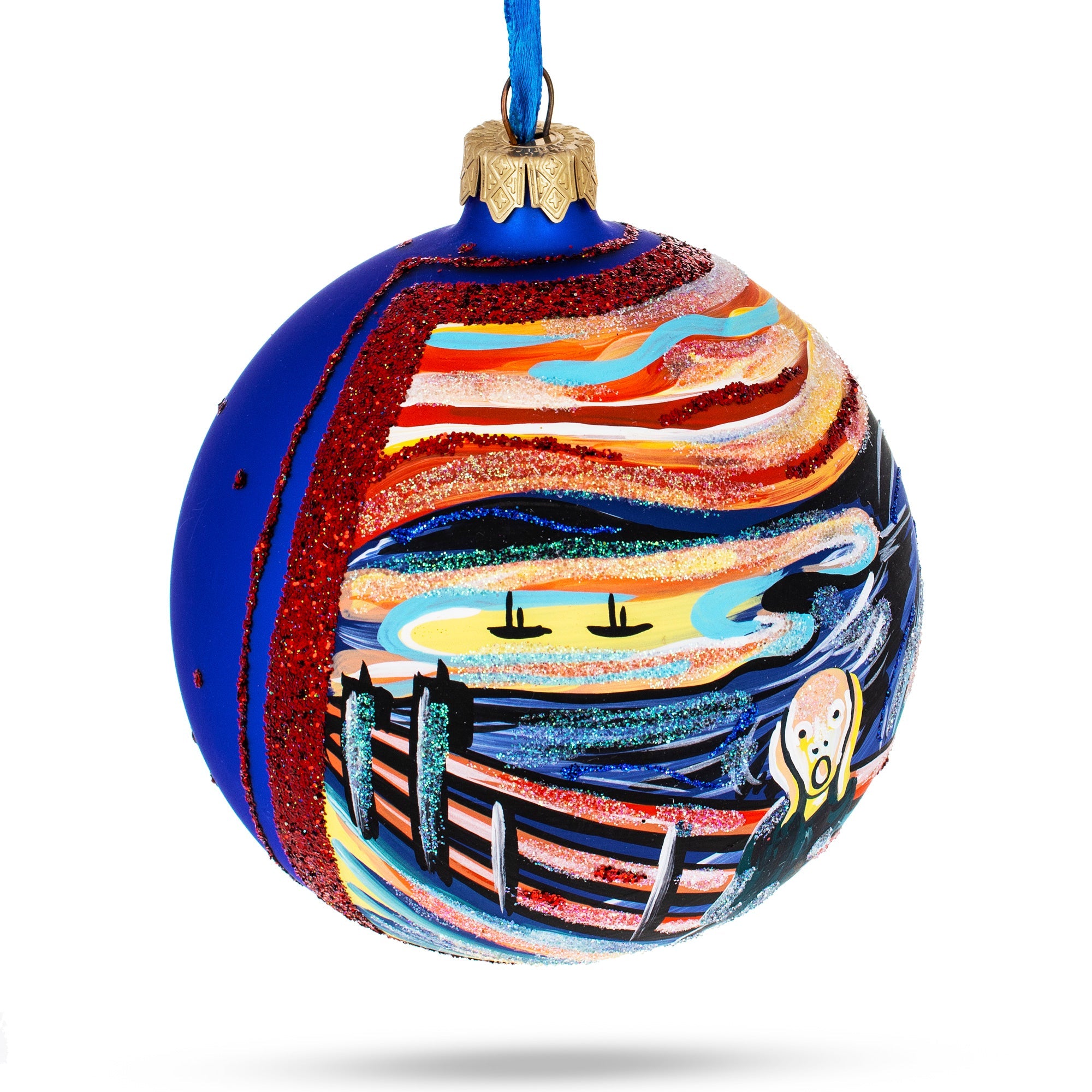 1893 Edvard Munch's 'The Scream' Glass Ball Christmas Ornament 4 Inches