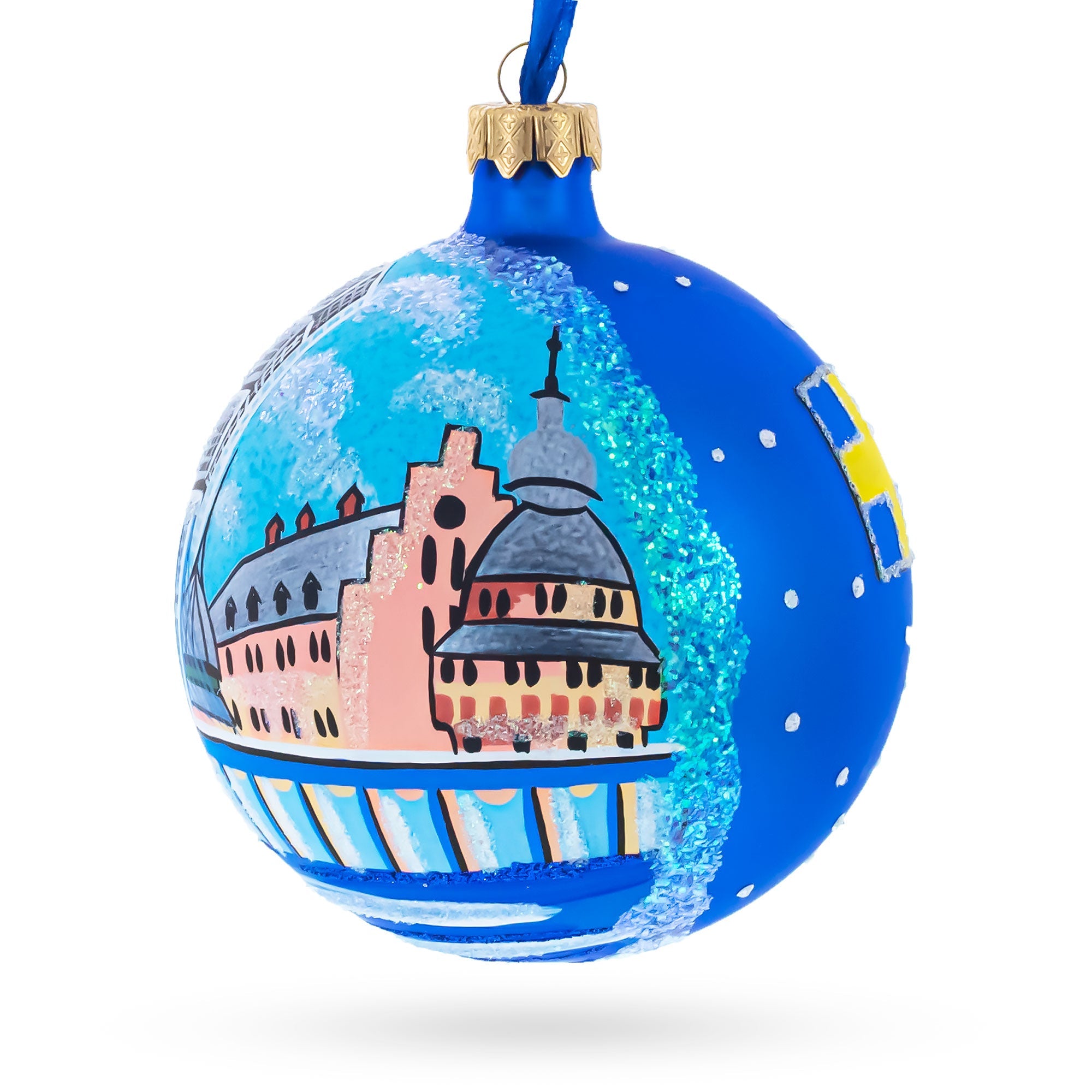 Vadstena Castle, Stockholm, Sweden Glass Ball Christmas Ornament 4 Inches