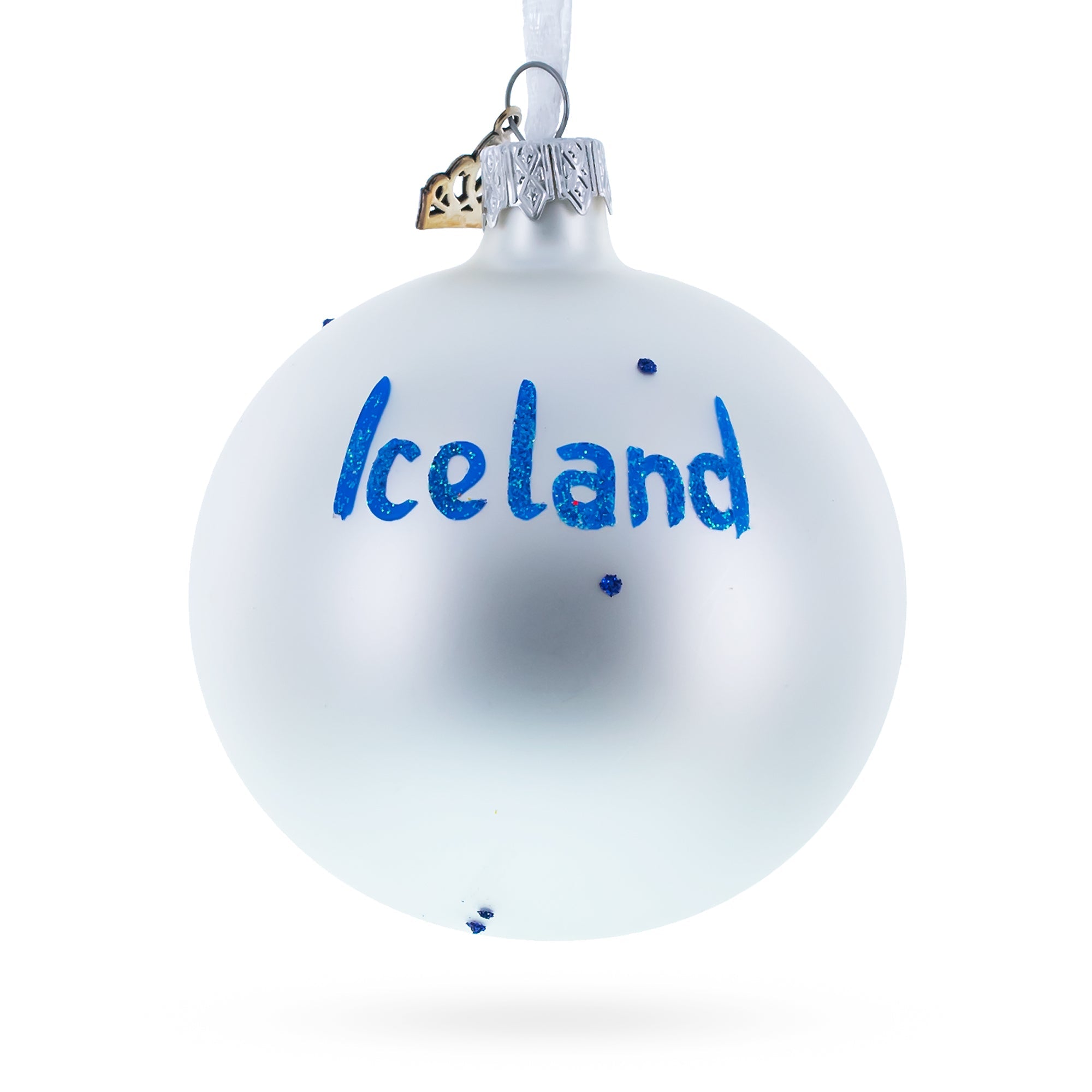 Flag of Iceland Glass Ball Christmas Ornament 3.25 Inches BestPysanky