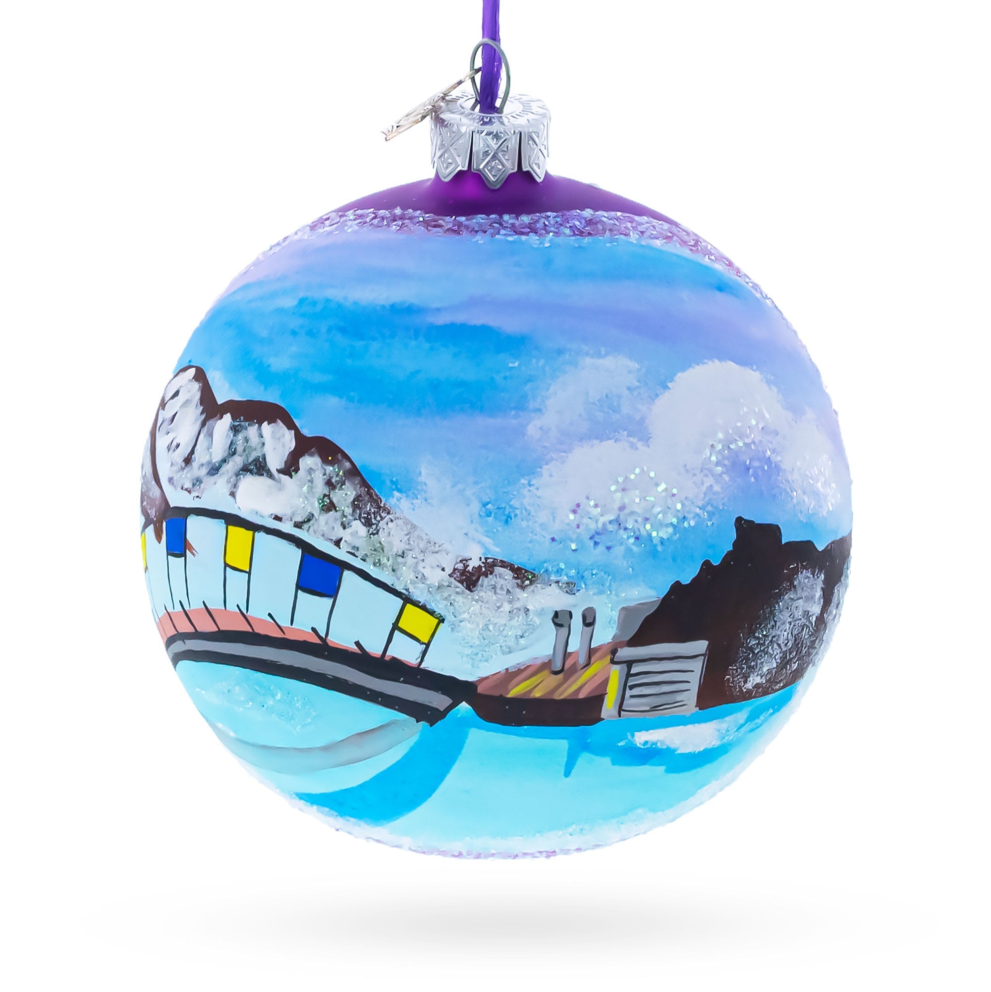 Blue Lagoon, Iceland Glass Ball Christmas Ornament 4 Inches BestPysanky