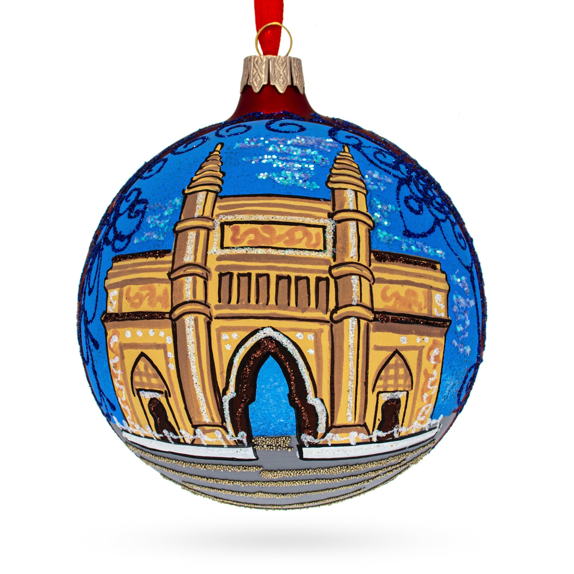 Gateway of India, Mumbai Glass Ball Christmas Ornament 4 Inches BestPysanky