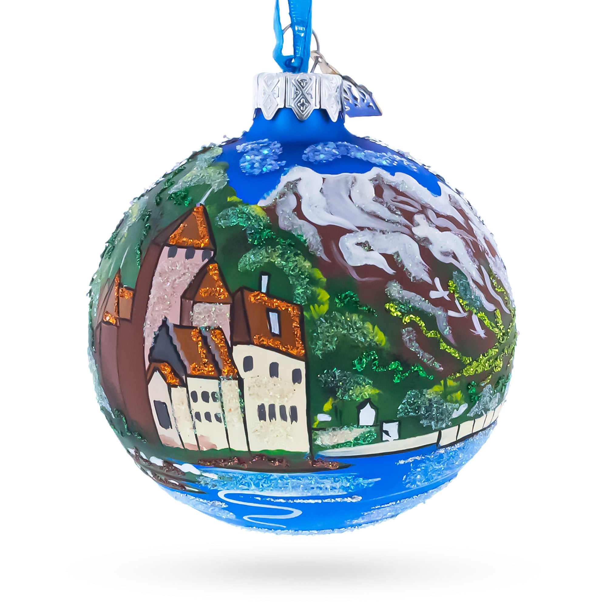Chillon Castle, Lake Geneva, Switzerland Glass Ball Ornament 3.25 Inches BestPysanky