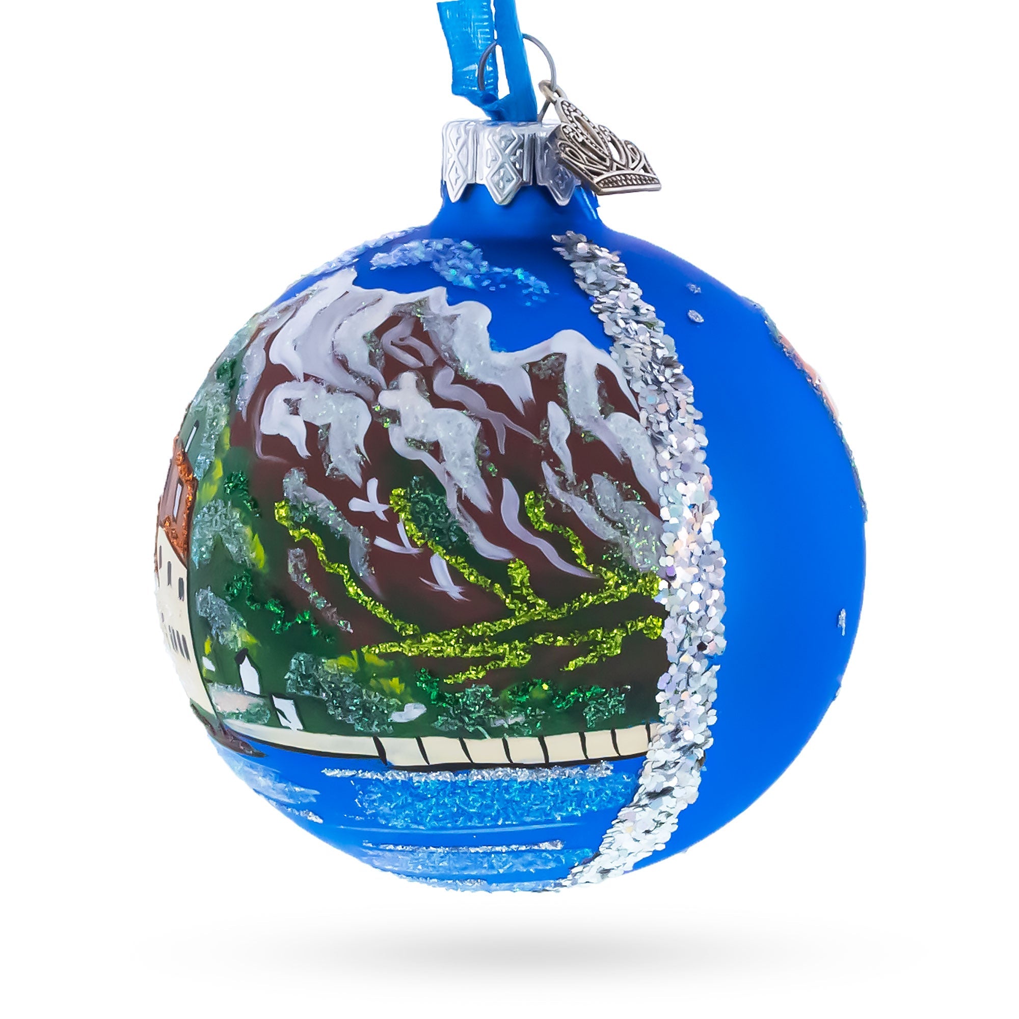 Chillon Castle, Lake Geneva, Switzerland Glass Ball Ornament 3.25 Inches BestPysanky