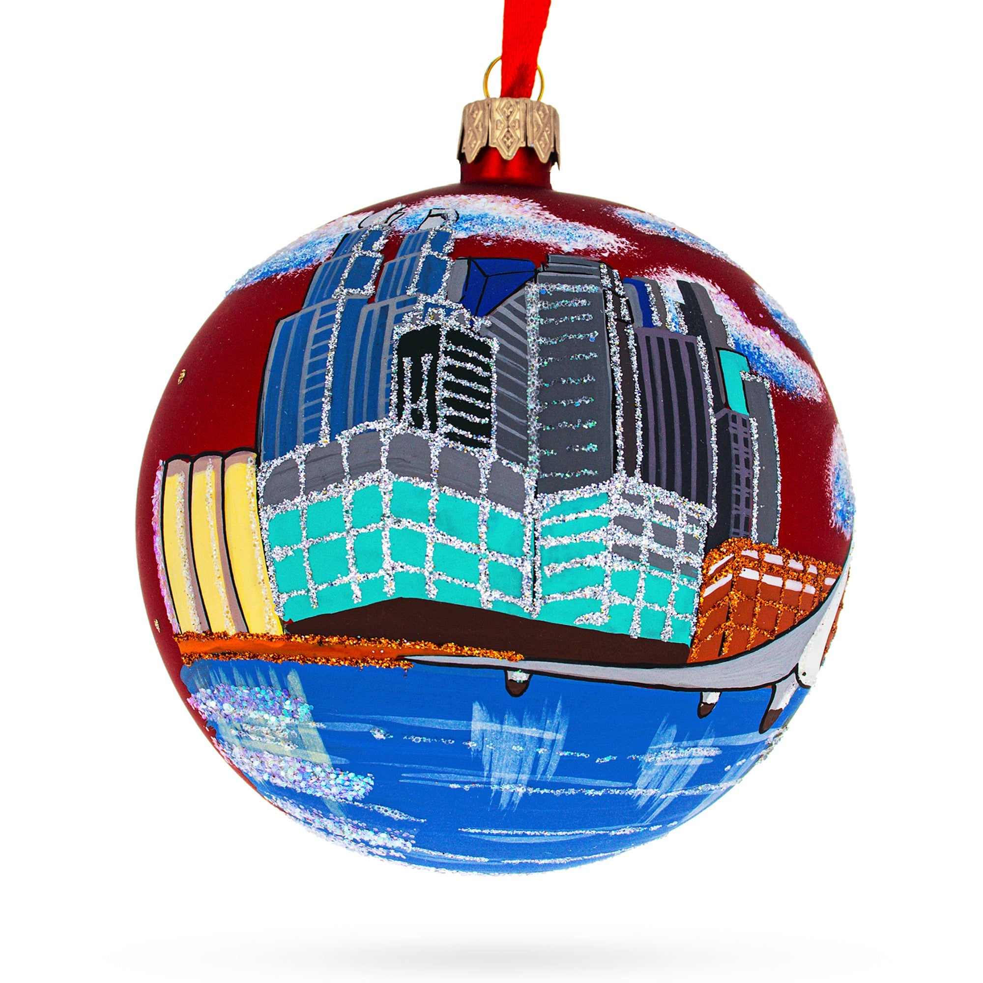 Puerto Madero, Buenos Aires, Argentina Glass Ball Christmas Ornament 4 Inches