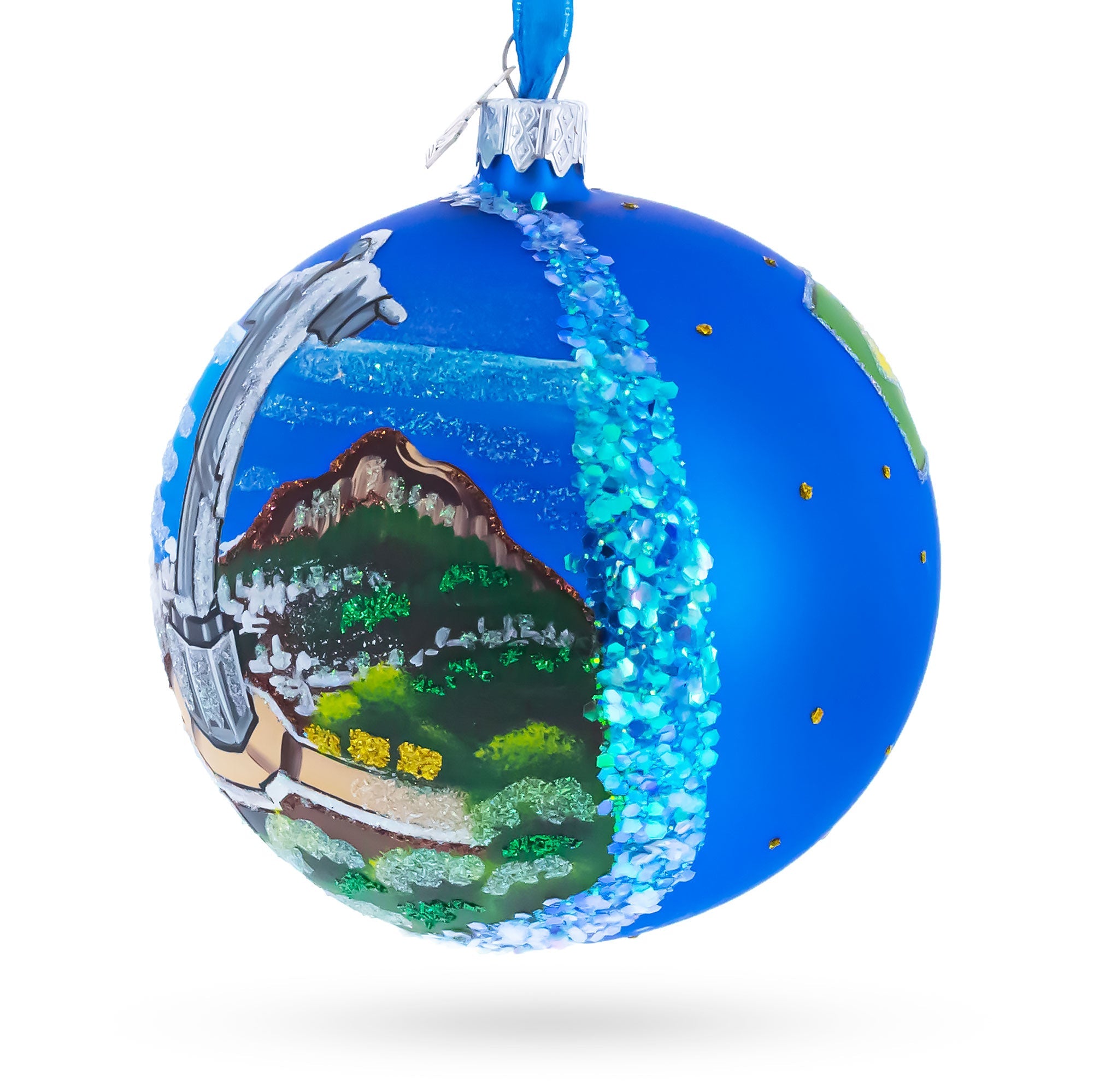 Corcovado Christ the Redeemer, Rio de Janeiro, Brazil Glass Christmas Ornament 4 Inches BestPysanky