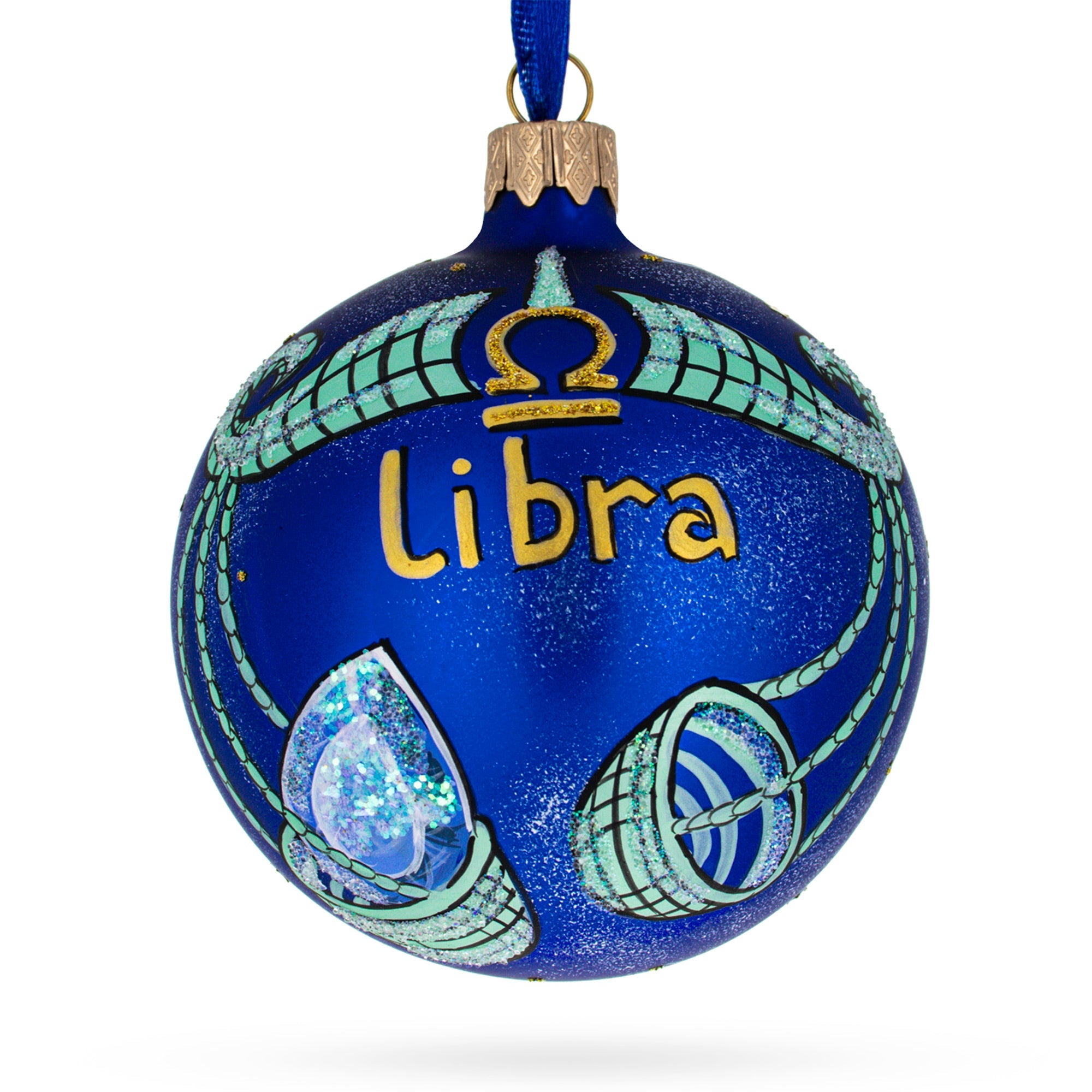 Libra Zodiac Horoscope Sign Glass Ball Christmas Ornament 3.25 Inches