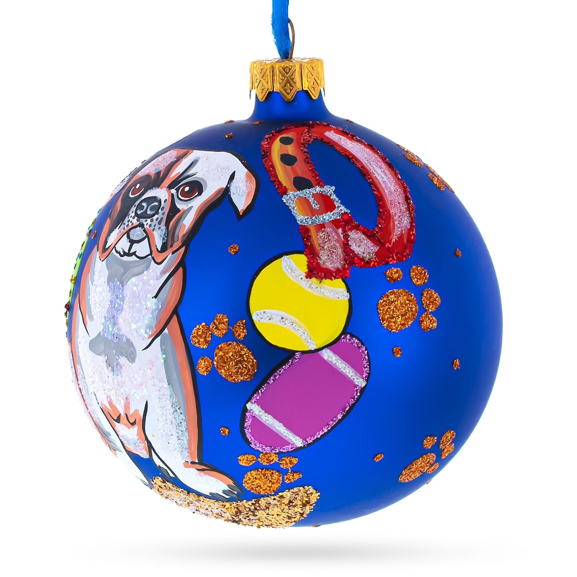 Bulldog Gifts Glass Ball Christmas Ornaments 4 Inches