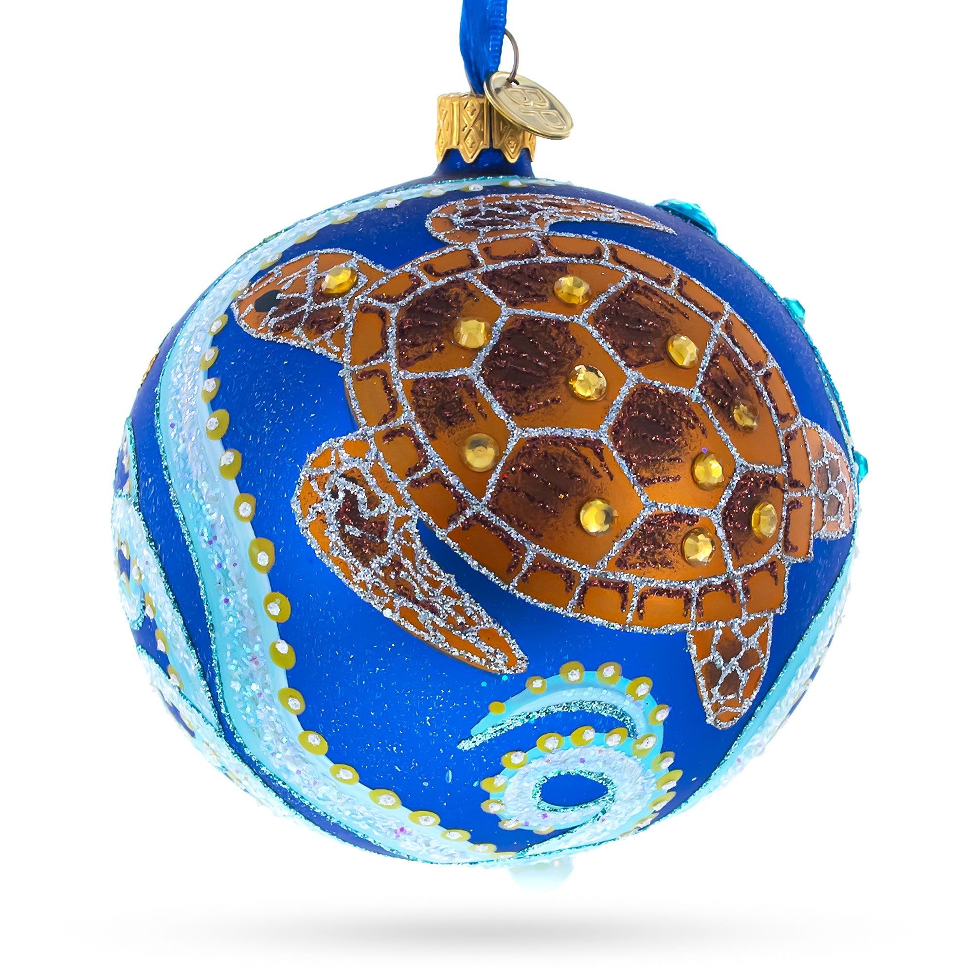 Sea Horse Glass Ball Christmas Ornament,4 Inches