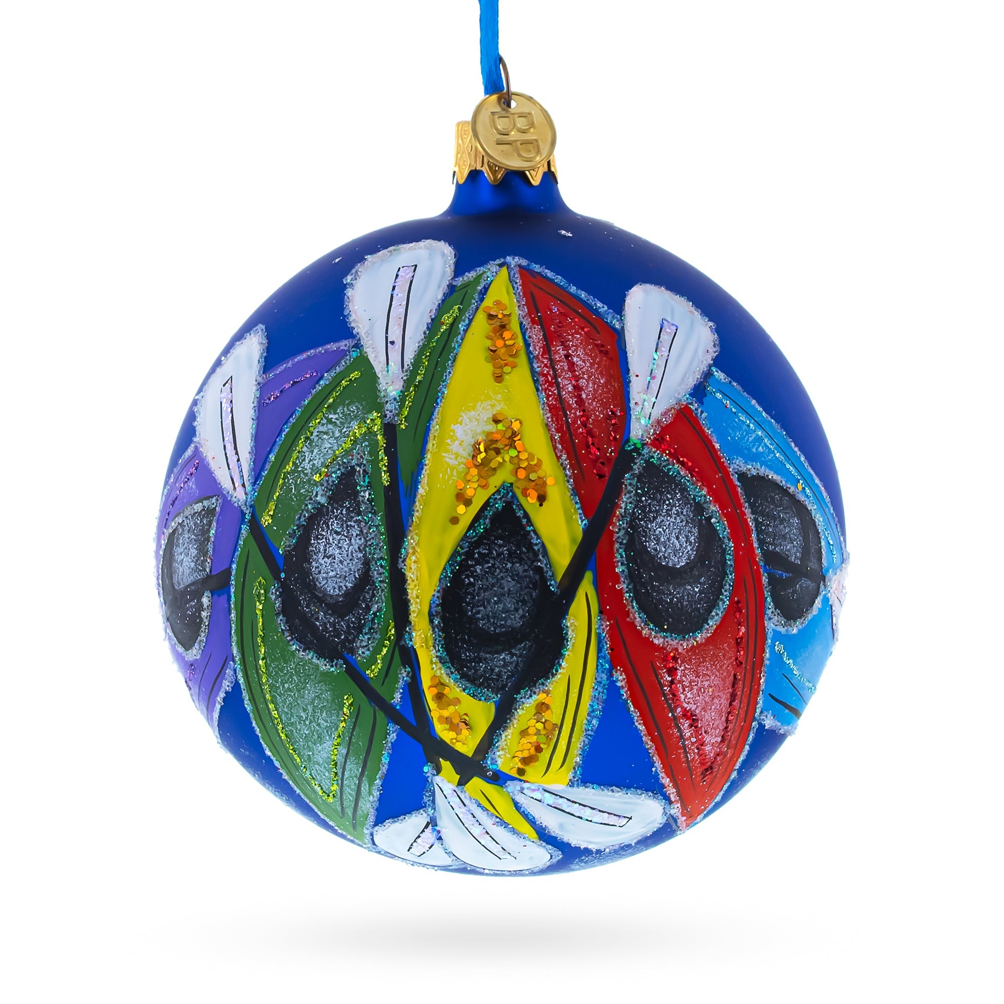 Colorful Kayaks Glass Ball Christmas Ornament 4 Inches BestPysanky