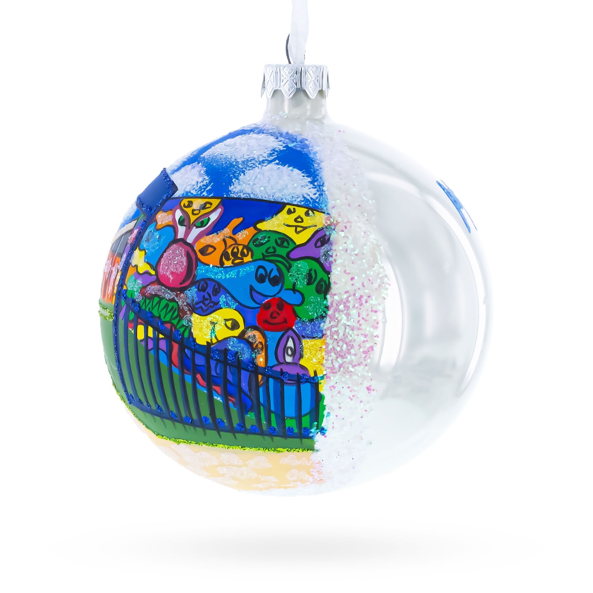 Wynwood Walls, Miami, Florida Glass Ball Christmas Ornament 4 Inches