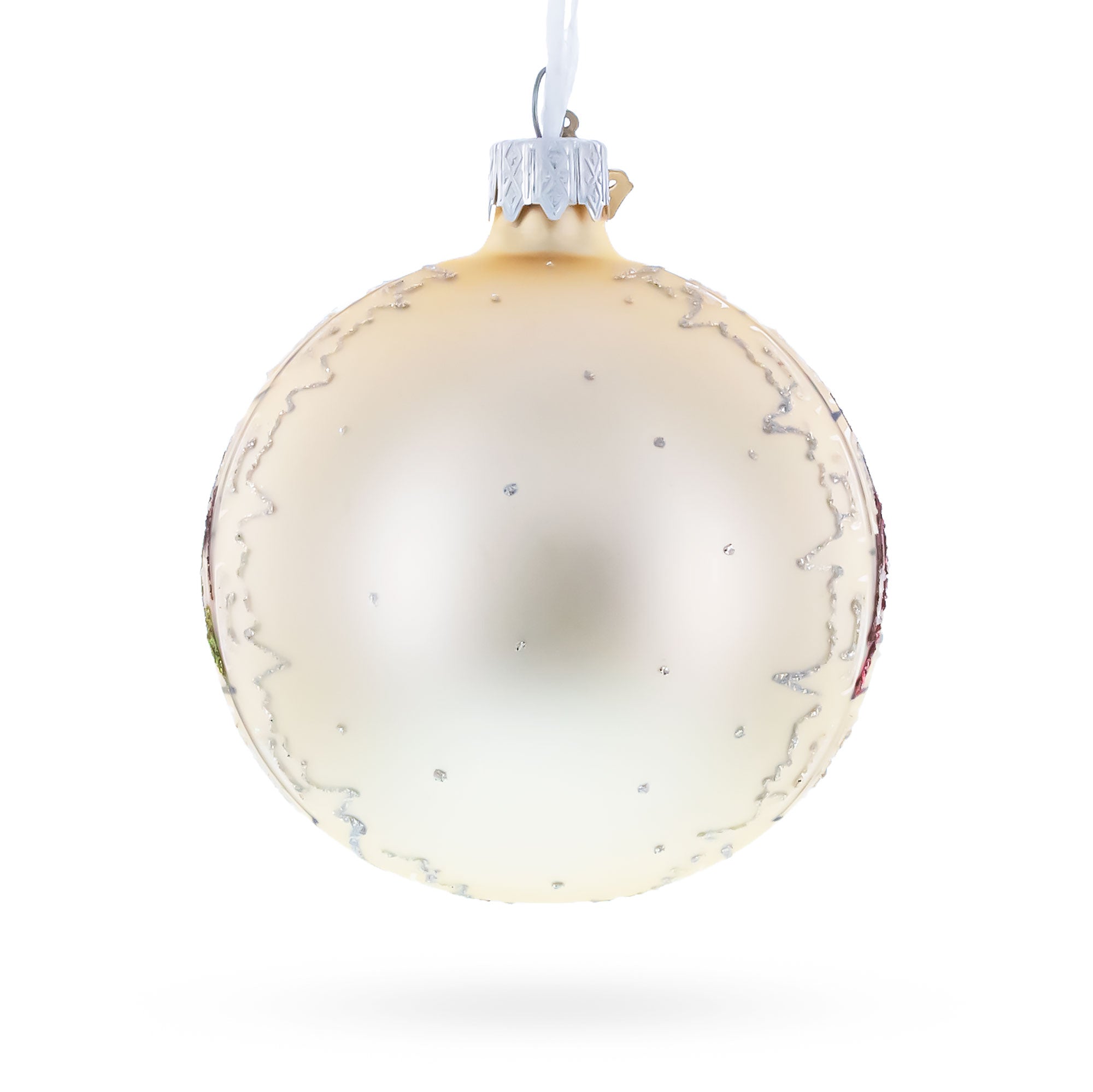 Bull and Bear Stock Market Glass Ball Christmas Ornament 3.25 Inches