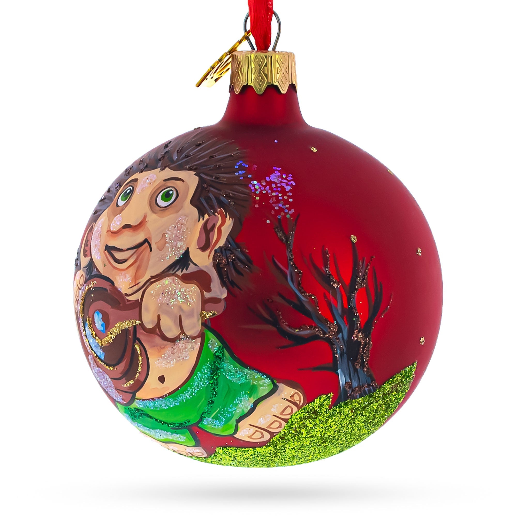 Troll the Cook Glass Ball Christmas Ornament 3.25 Inches