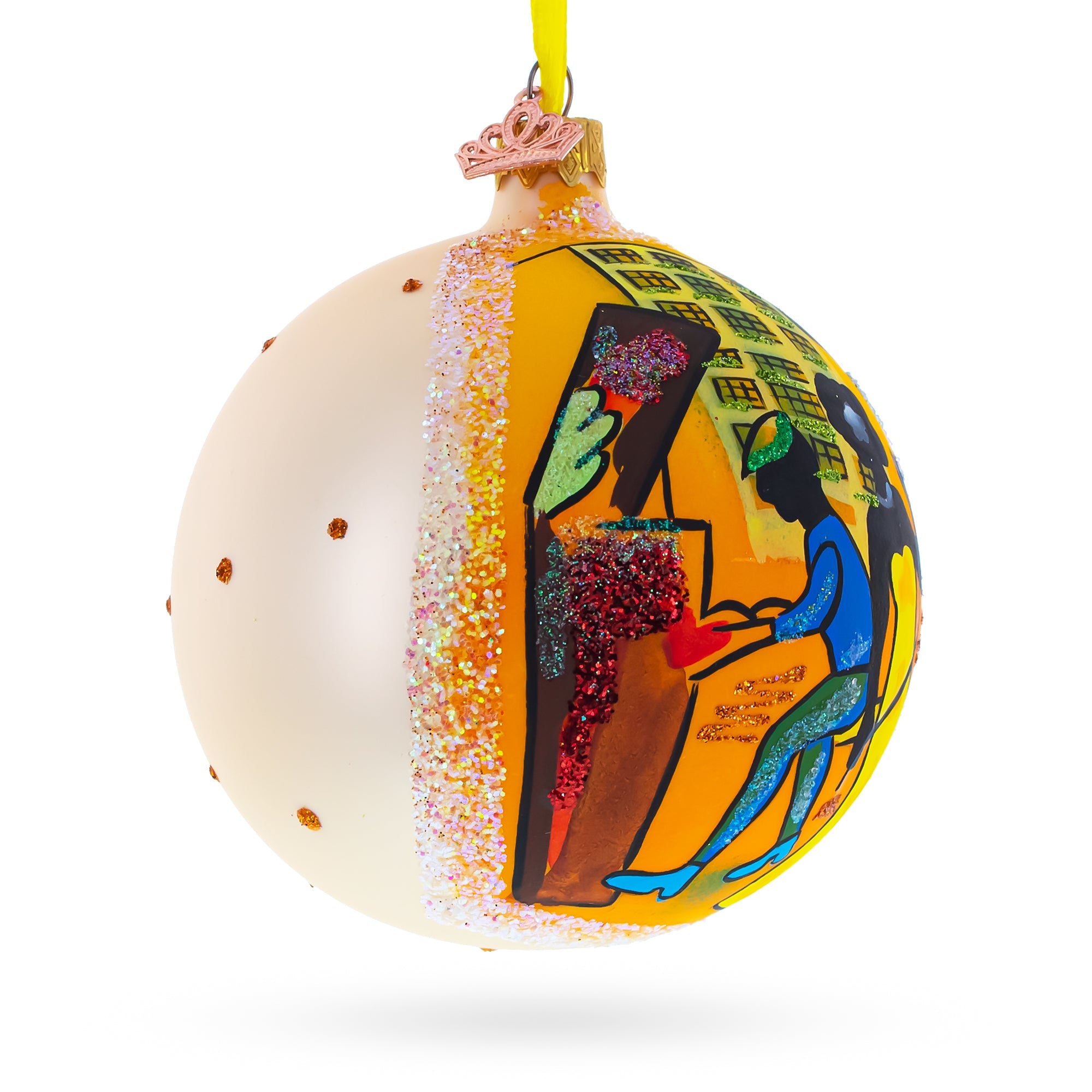 Swinging' Jazz Band Glass Ball Christmas Ornament 4 Inches