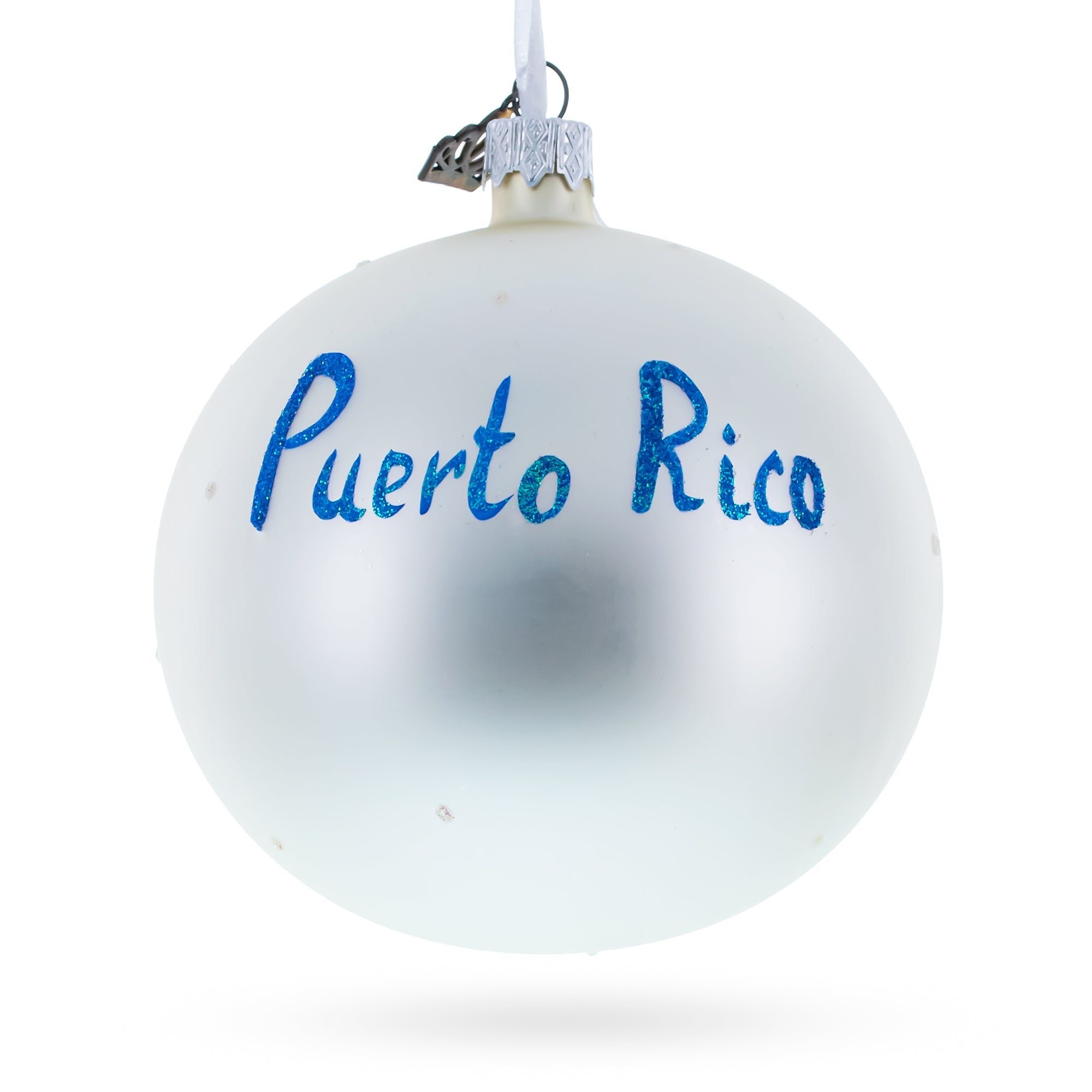 Flag of Puerto Rico Glass Ball Christmas Ornament 4 Inches BestPysanky