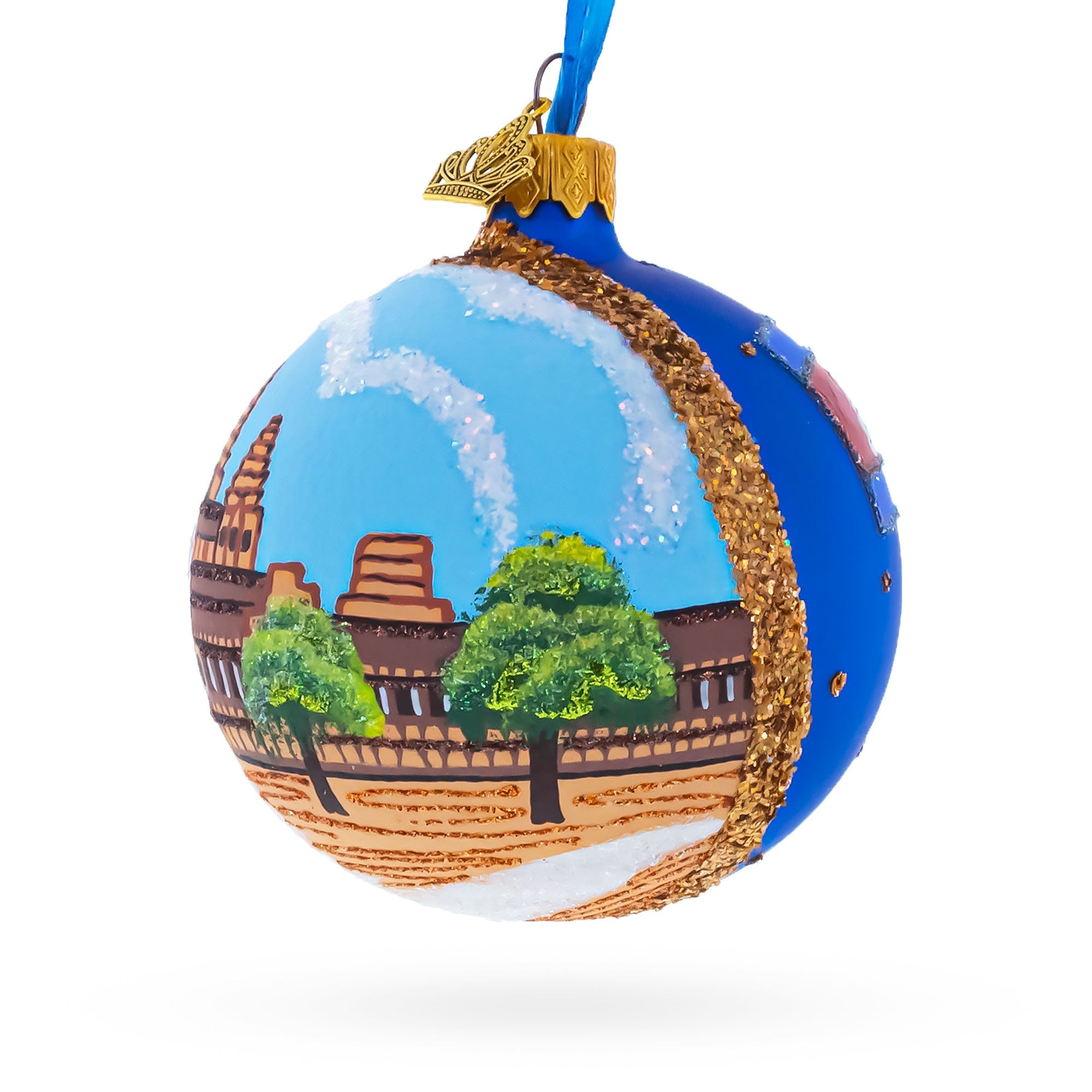Angkor Wat Temple, Cambodia Glass Ball Christmas Ornament 3.25 Inches BestPysanky