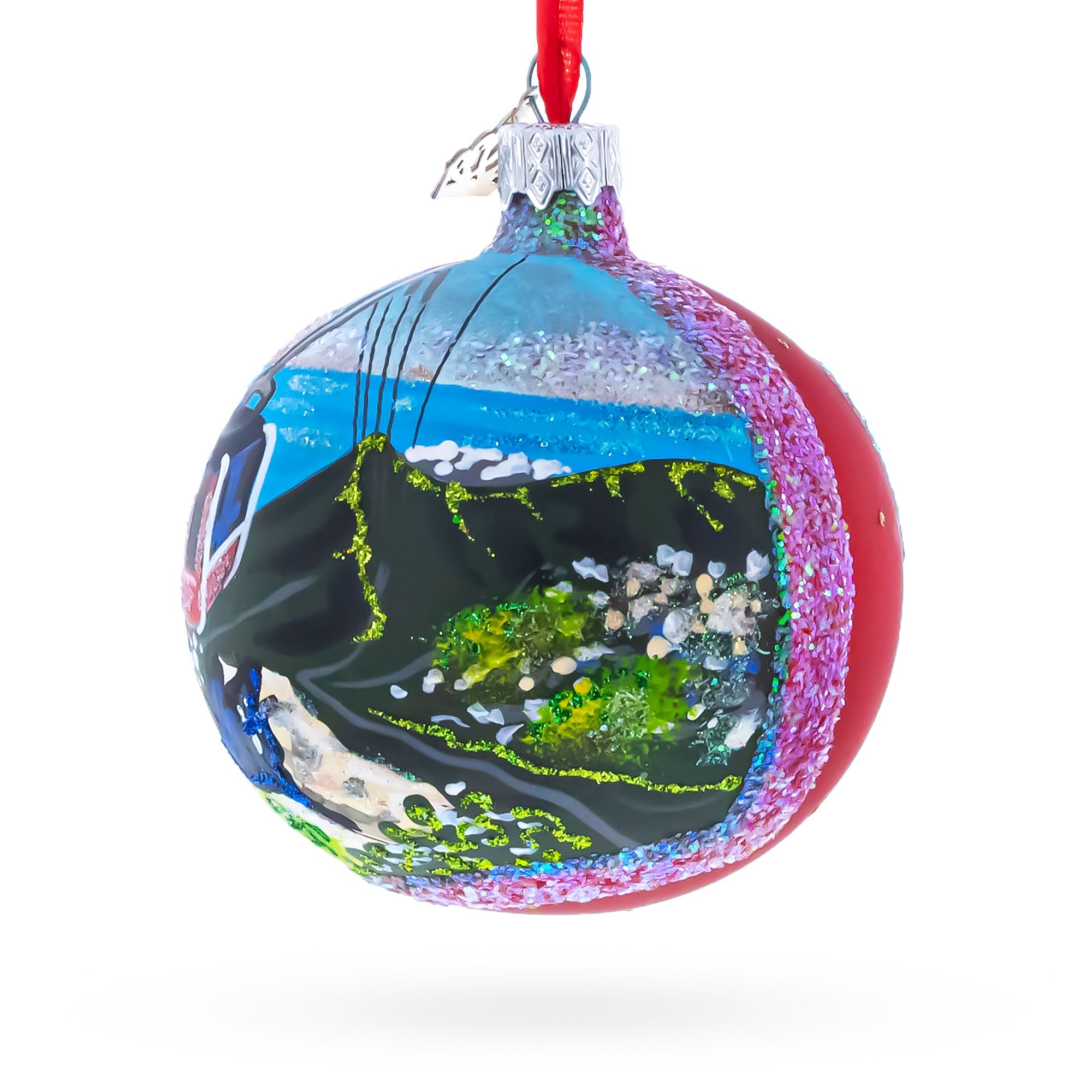 Table Mountain Aerial Cableway, Cape Town, South Africa Glass Ball Christmas Ornament 3.25 Inches BestPysanky