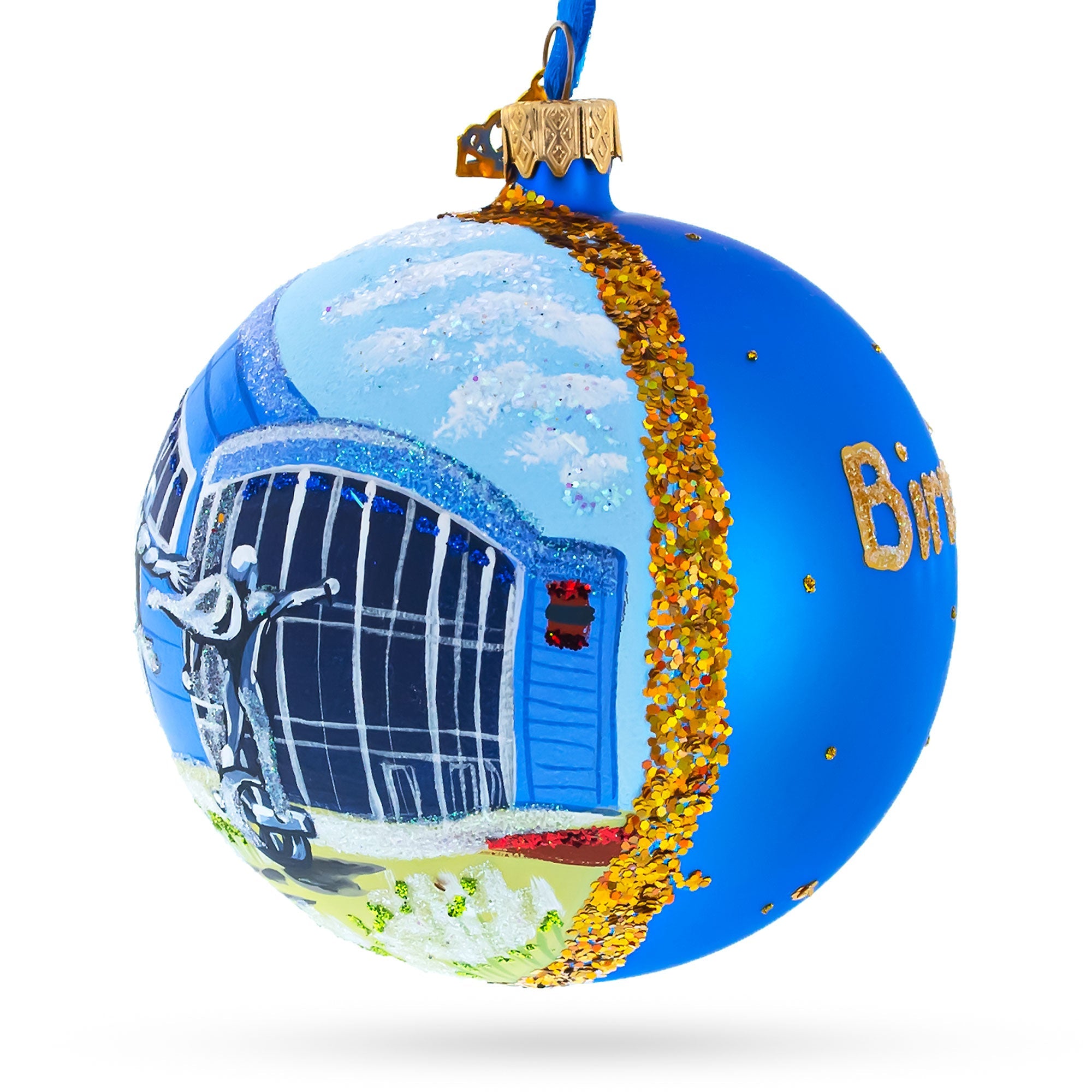 Barber Vintage Motorsports Museum, Birmingham, Alabama, USA Glass Ball Christmas Ornament 4 Inches