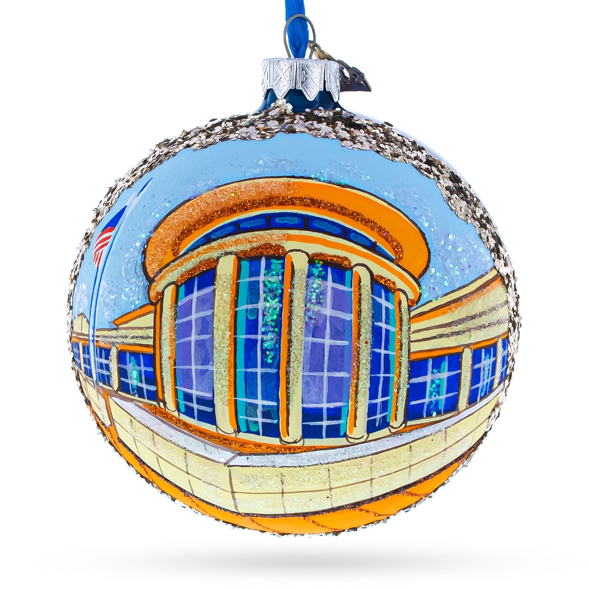 Abraham Lincoln Presidential Library and Museum, Springfield, Illinois, USA Glass Ball Christmas Ornament 4 Inches BestPysanky