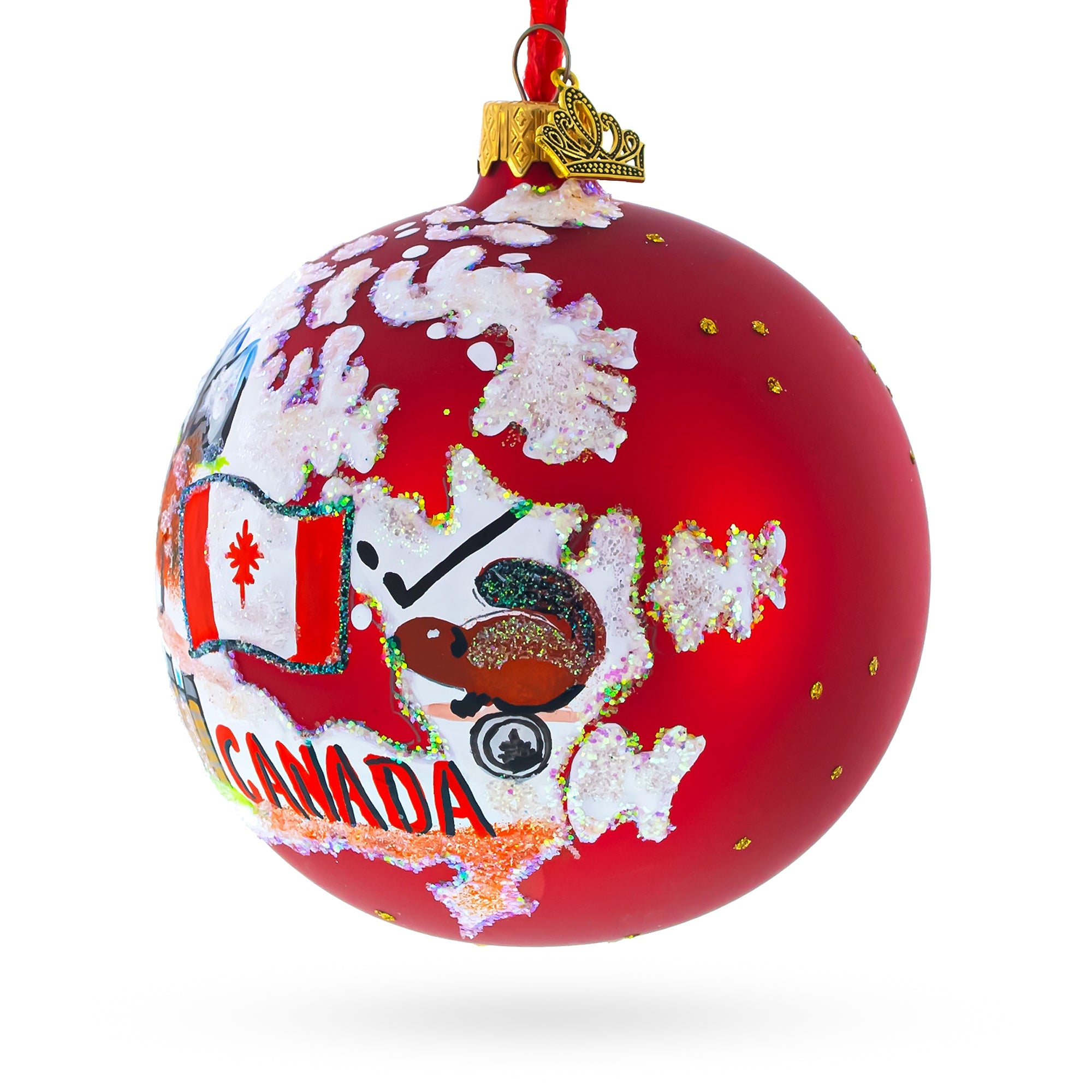 Travel to Canada Glass Ball Christmas Ornament 4 Inches