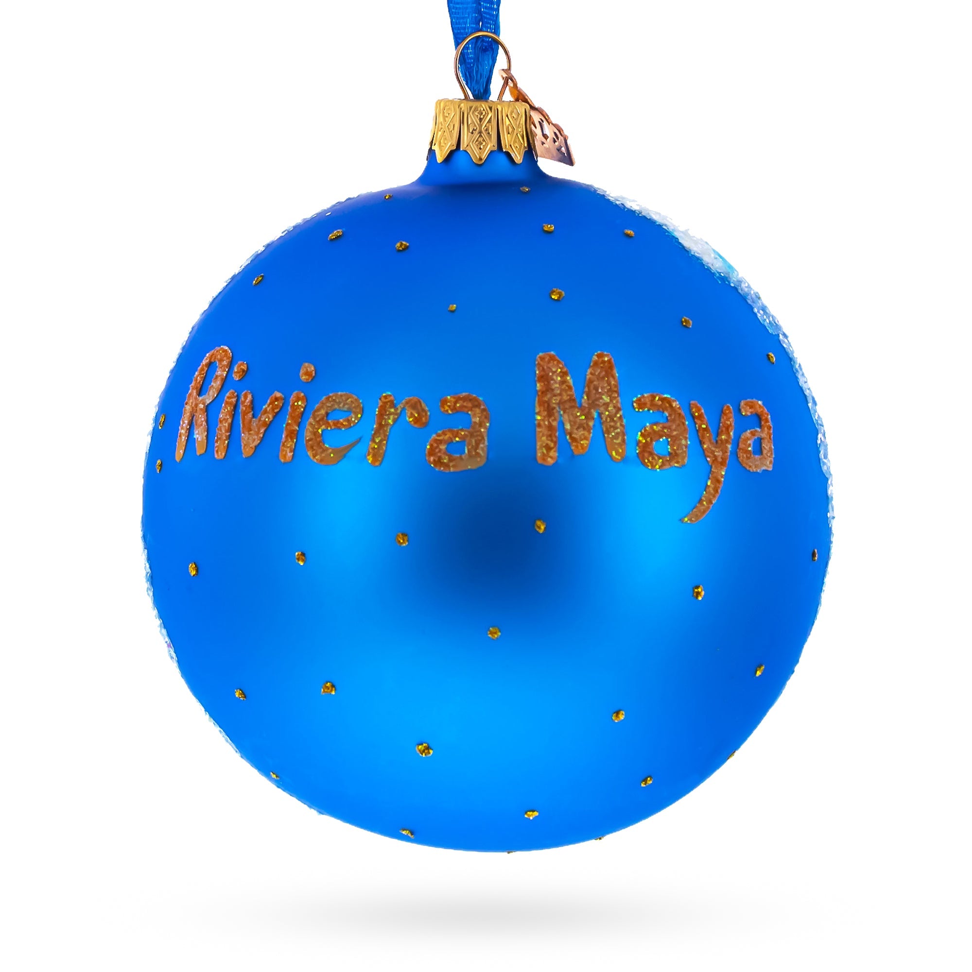 Theme Park at Riviera Maya, Playa del Carmen, Mexico Glass Ball Christmas Ornament 4 Inches