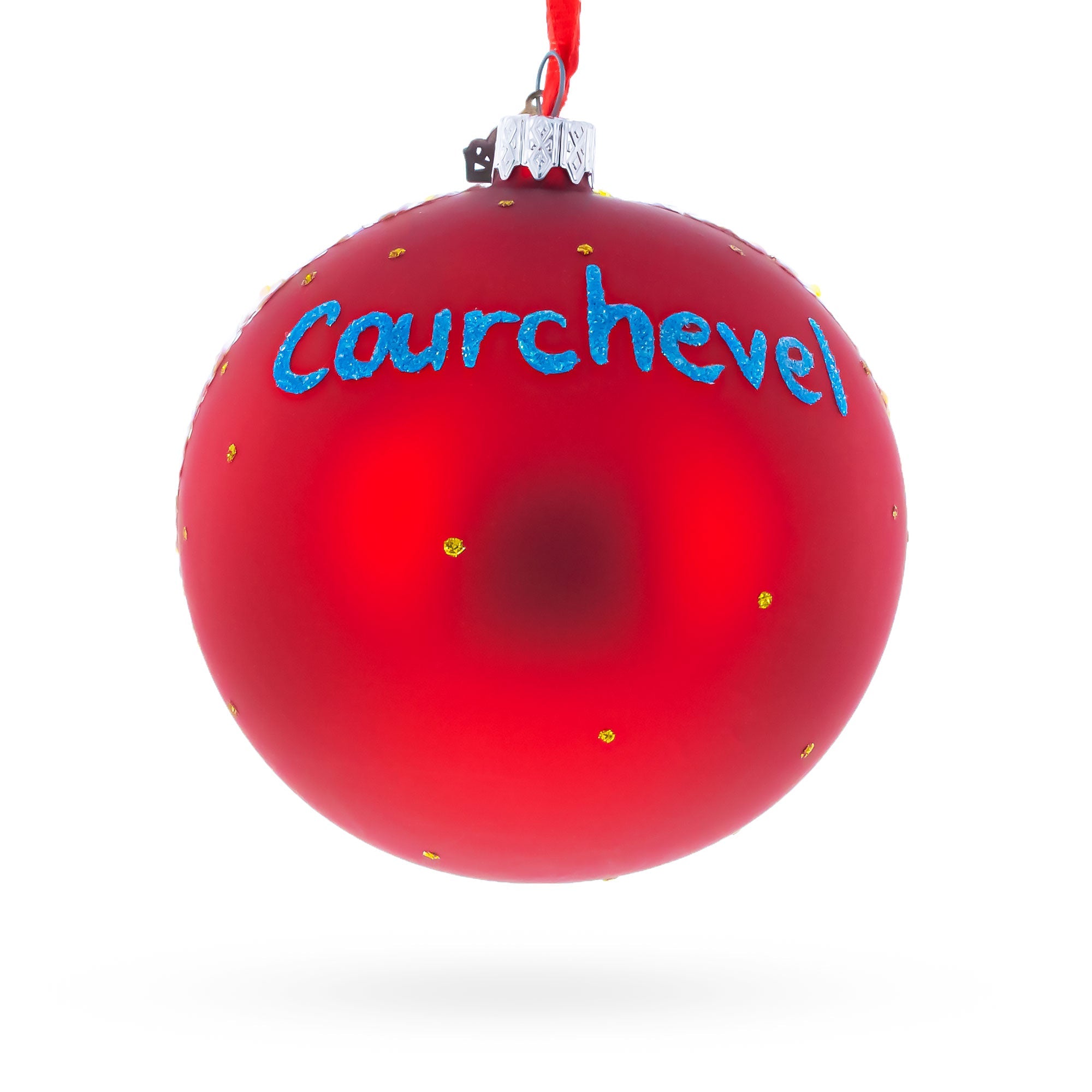 Courchevel Ski Resort, France Glass Ball Christmas Ornament 4 Inches