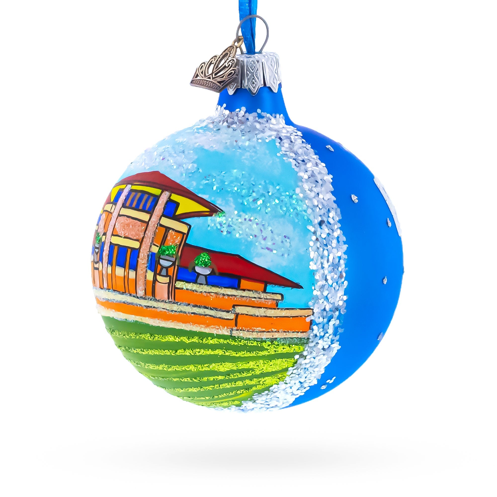 Frank Lloyd Wright's Martin House, Buffalo, New York, USA Glass Ball Christmas Ornament 3.25 Inches
