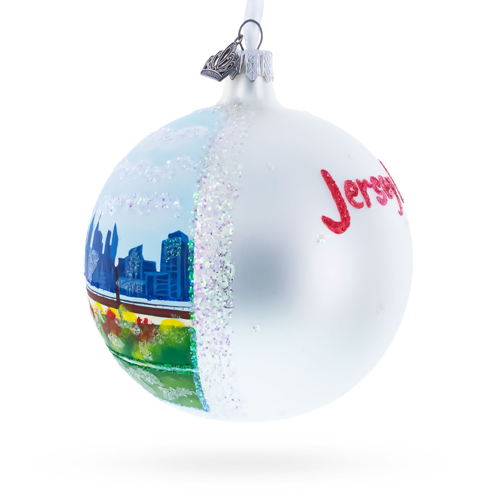 Liberty State Park, Jersey City, New Jersey, USA Glass Ball Christmas Ornament 4 Inches