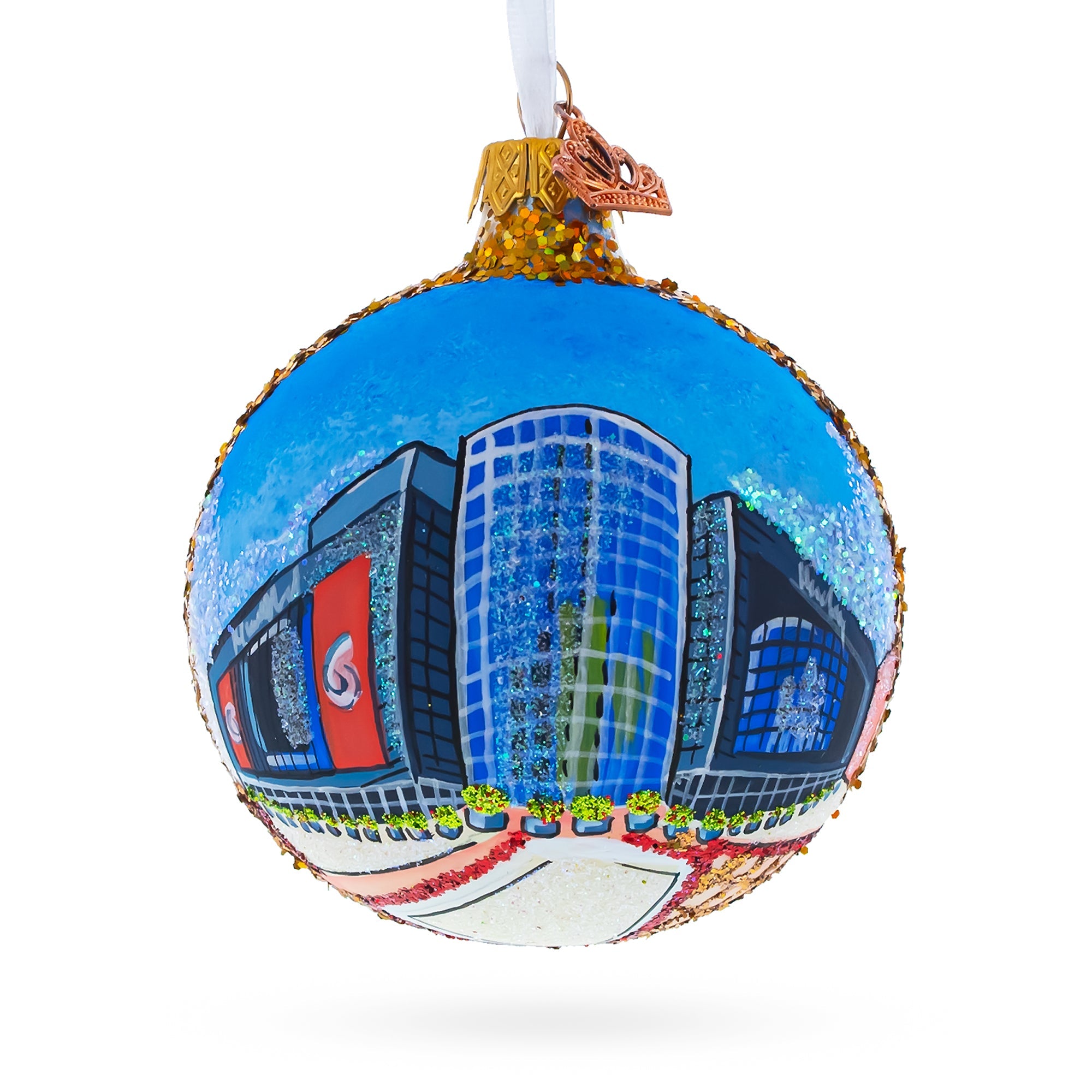 Prudential Center, Newark, New Jersey, USA Glass Ball Christmas Ornament 3.25 Inches BestPysanky