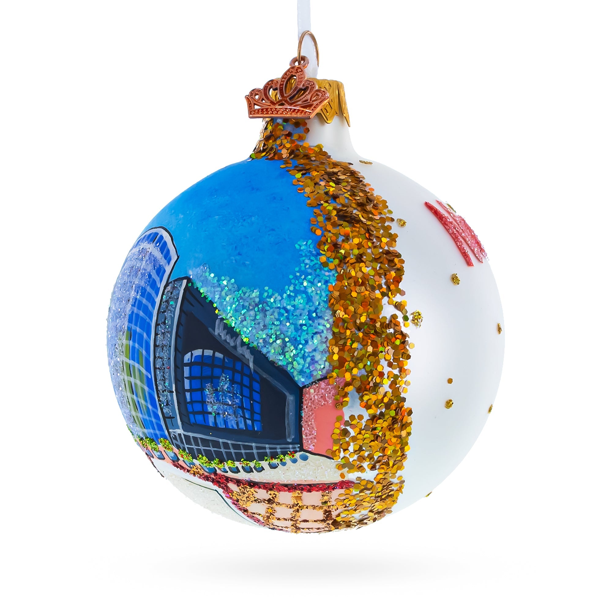 Prudential Center, Newark, New Jersey, USA Glass Ball Christmas Ornament 3.25 Inches BestPysanky